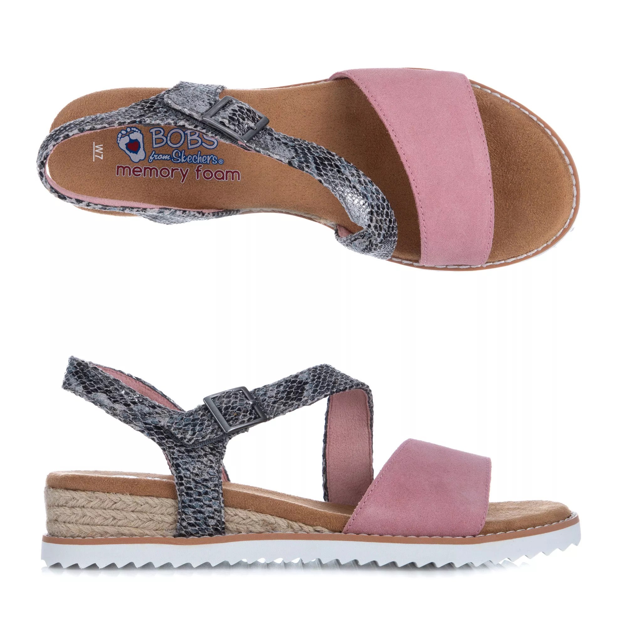 Skechers Damen-Sandale Bob´s Reptil-Optik Memory Foam - Qvc.de
