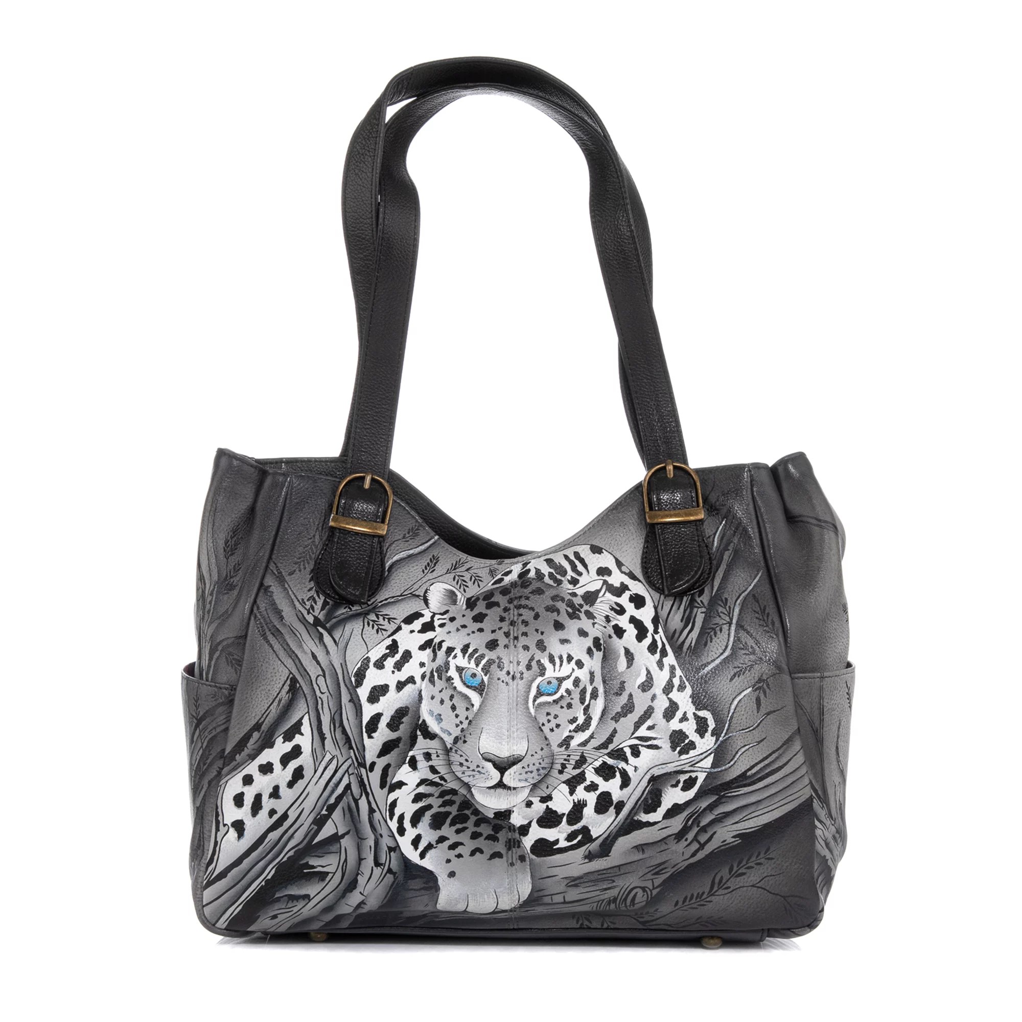 ANUSCHKA® Shopper echt Leder Sicherheitsfach handbemalt QVC.de