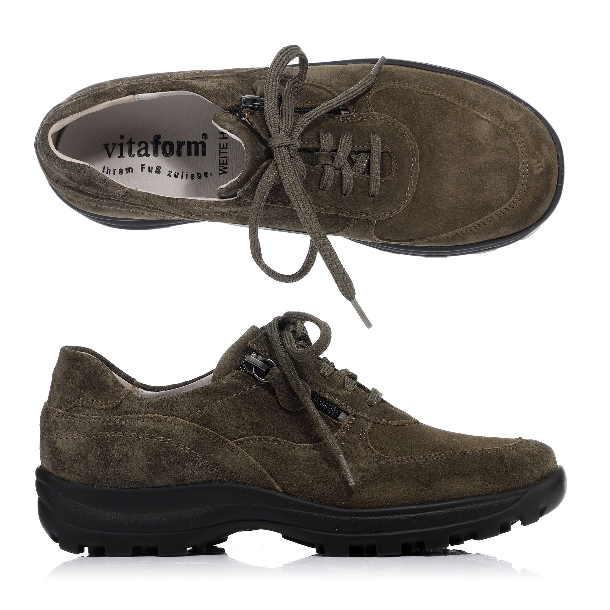 VITAFORM DamenTrekkingschuh Veloursleder Rutschhemmende Sohle QVC.de