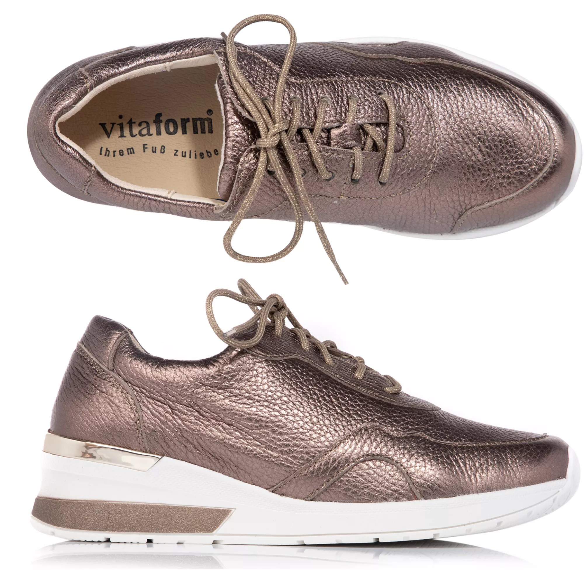 VITAFORM DamenSneaker Hirschleder metallic Austauschfußbett
