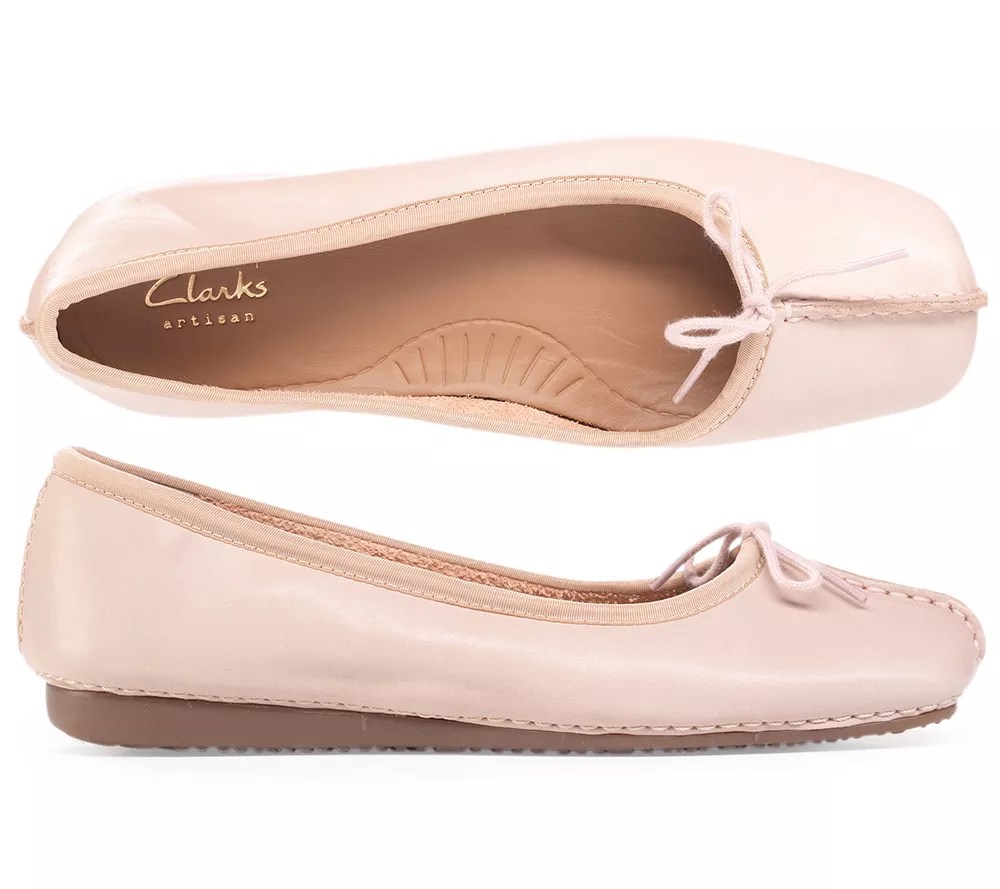 CLARKS® Ballerina Freckle Ice echt Leder GWeite QVC.de