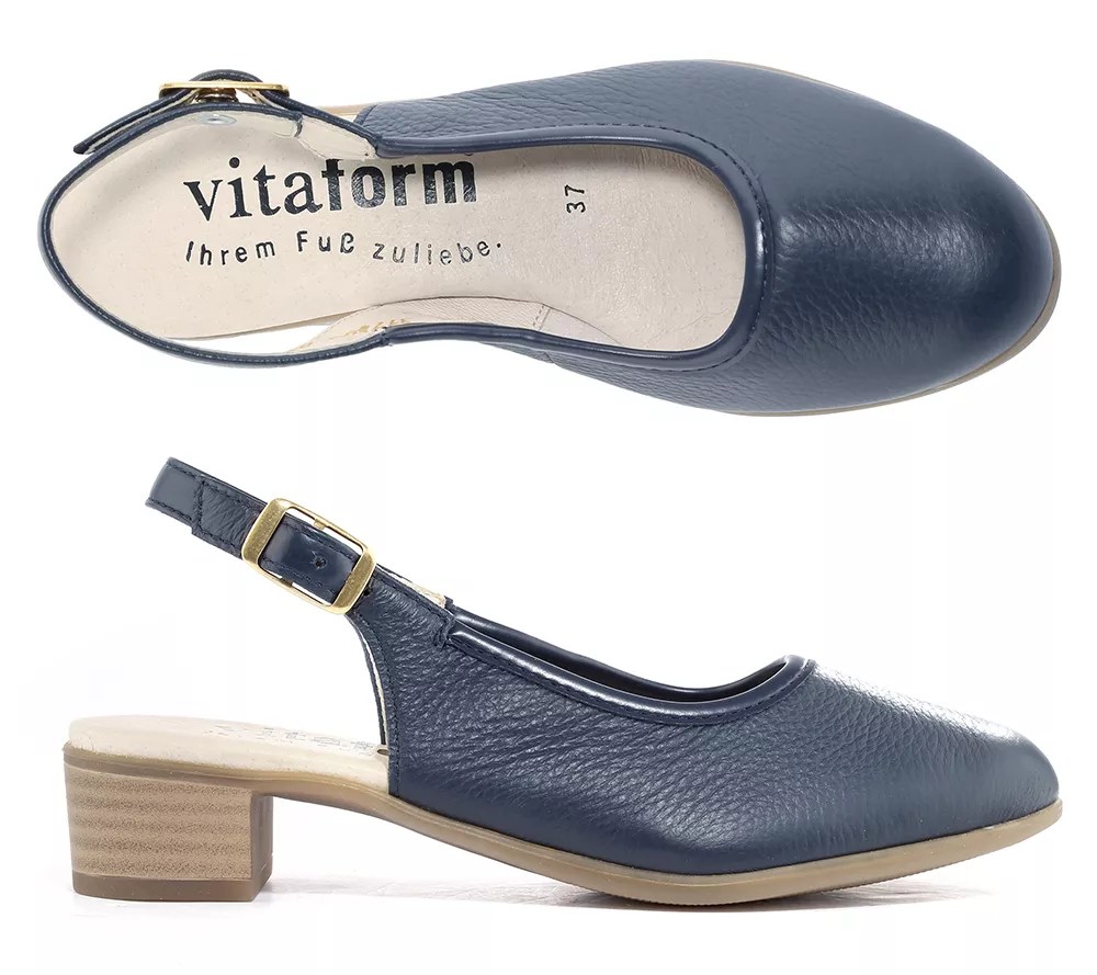 VITAFORM Eleganc SlingPumps Hirschleder Dornschließe Absatz ca. 3,5cm