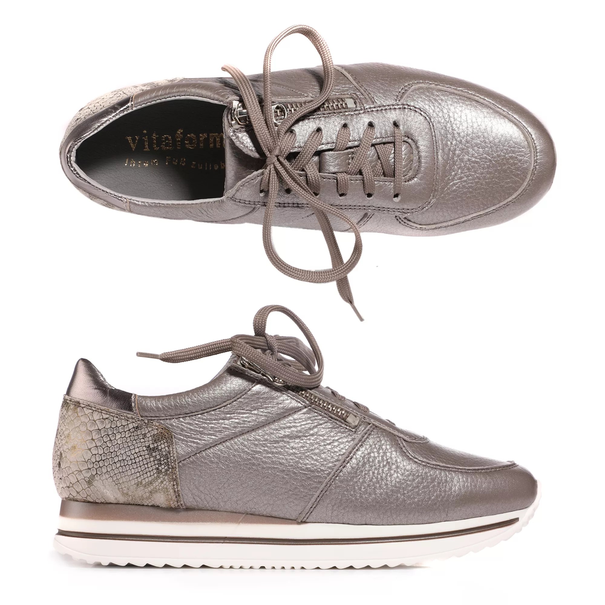VITAFORM DamenSneaker Hirschleder AnimalFerse Reißverschluss QVC.de