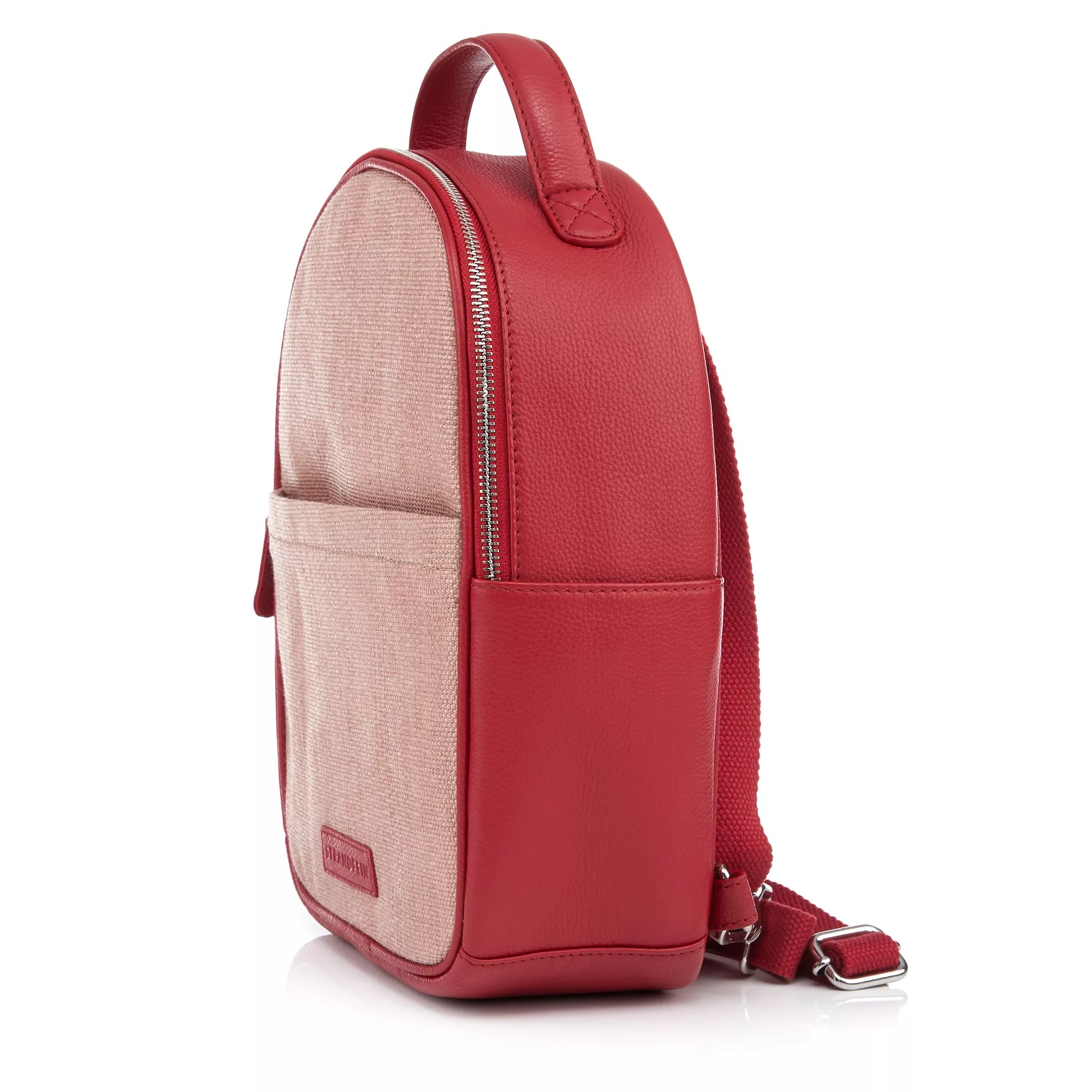 STRANDFEIN Rucksack echt Leder MaterialmixOptik verstellb. Gurt QVC.de