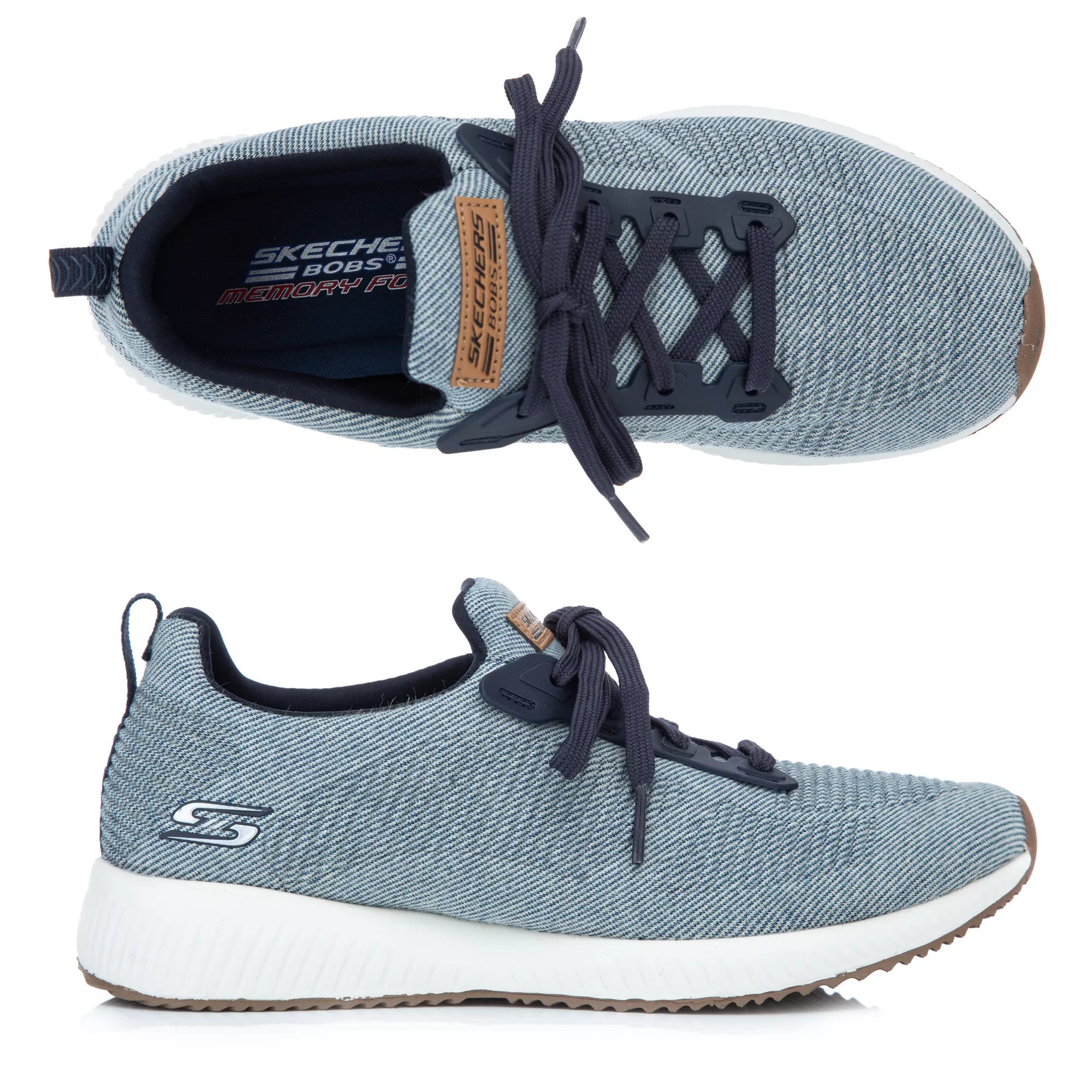 SKECHERS Damensneaker Bobs Squad Denim Memory Foam QVC.de