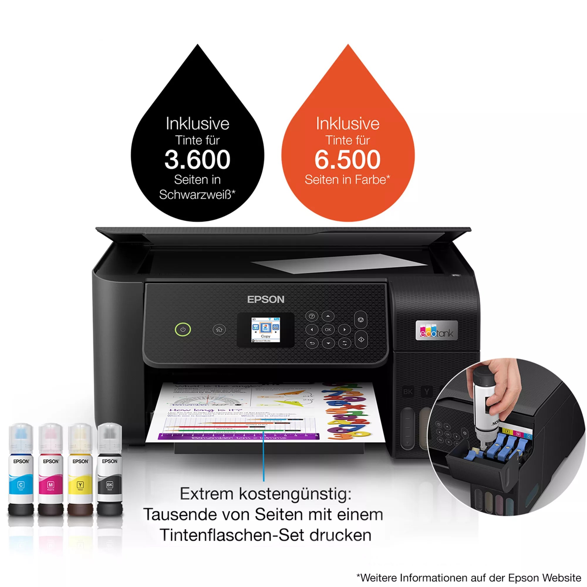 EPSON EcoTank ET2821 3in1Drucker Druck/ Kopier/Scan Funktion, inkl