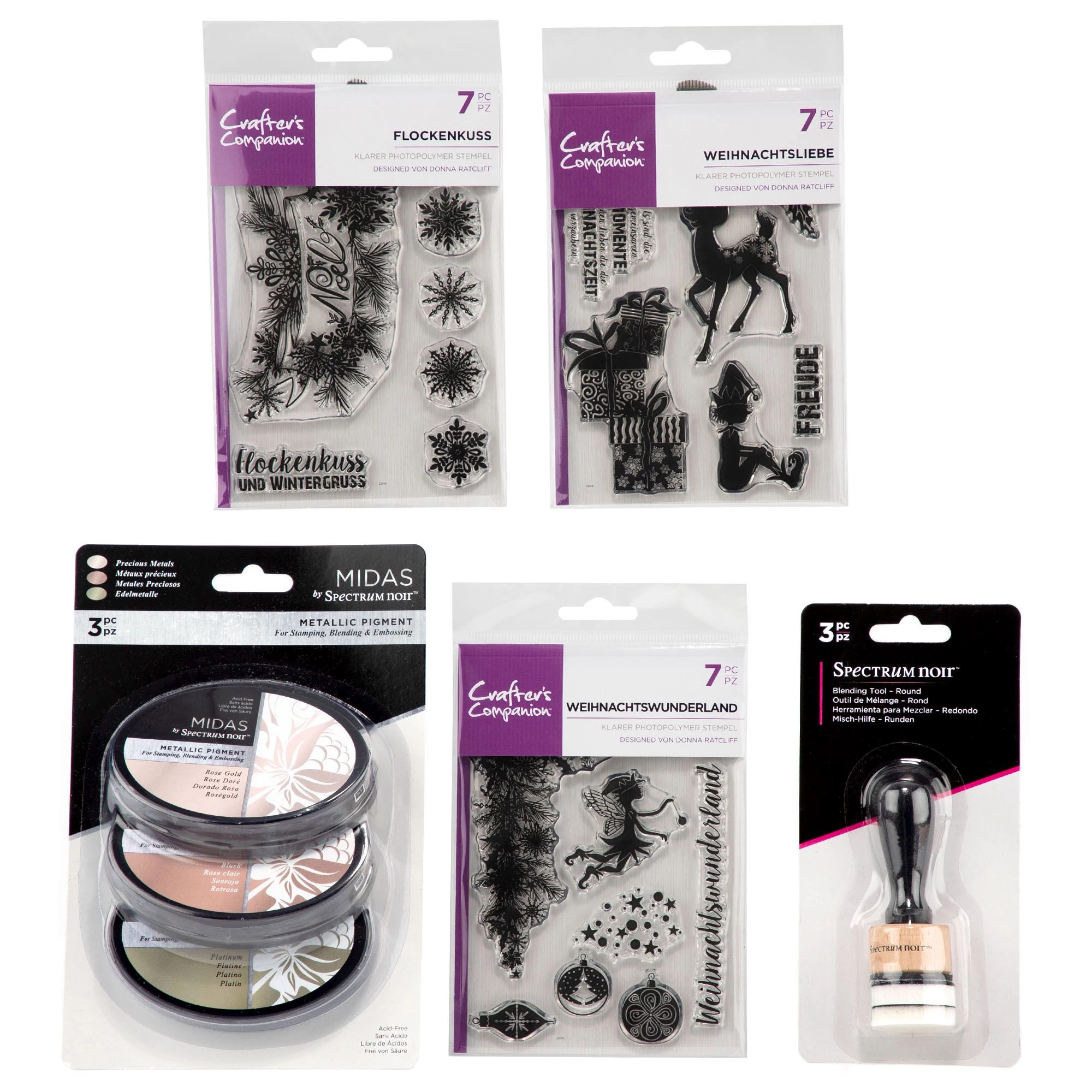 CRAFTER'S COMPANION StempelSet Acrylstempel & Stempelkissen 7tlg. QVC.de