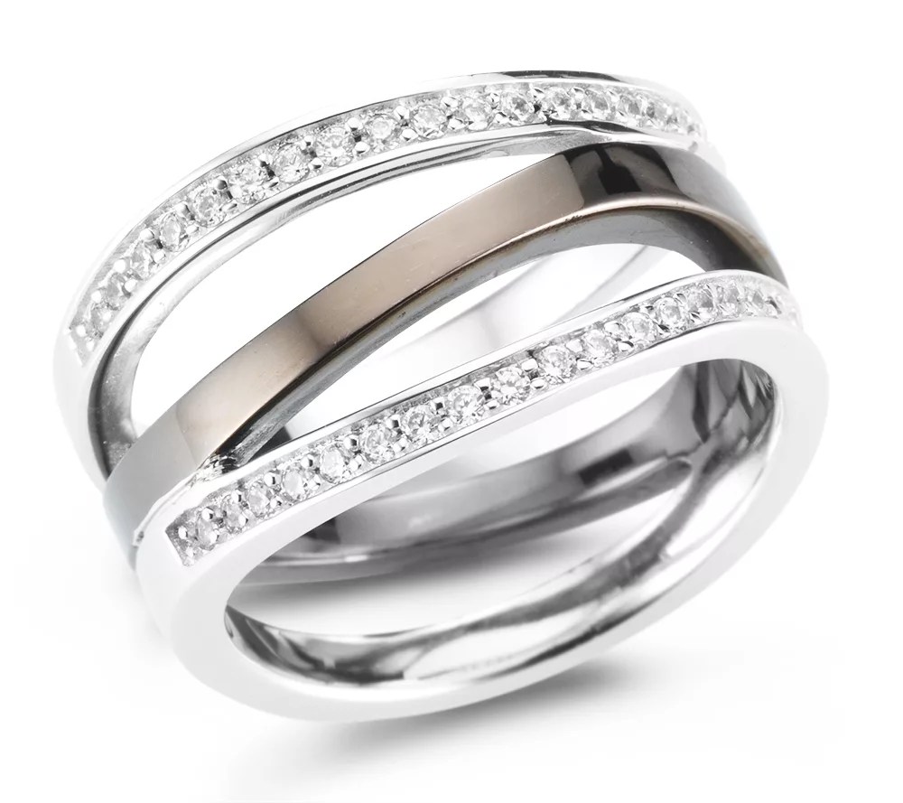 JETTE Designerschmuck Ring 42 Zirkonia Silber rhodiniert QVC.de