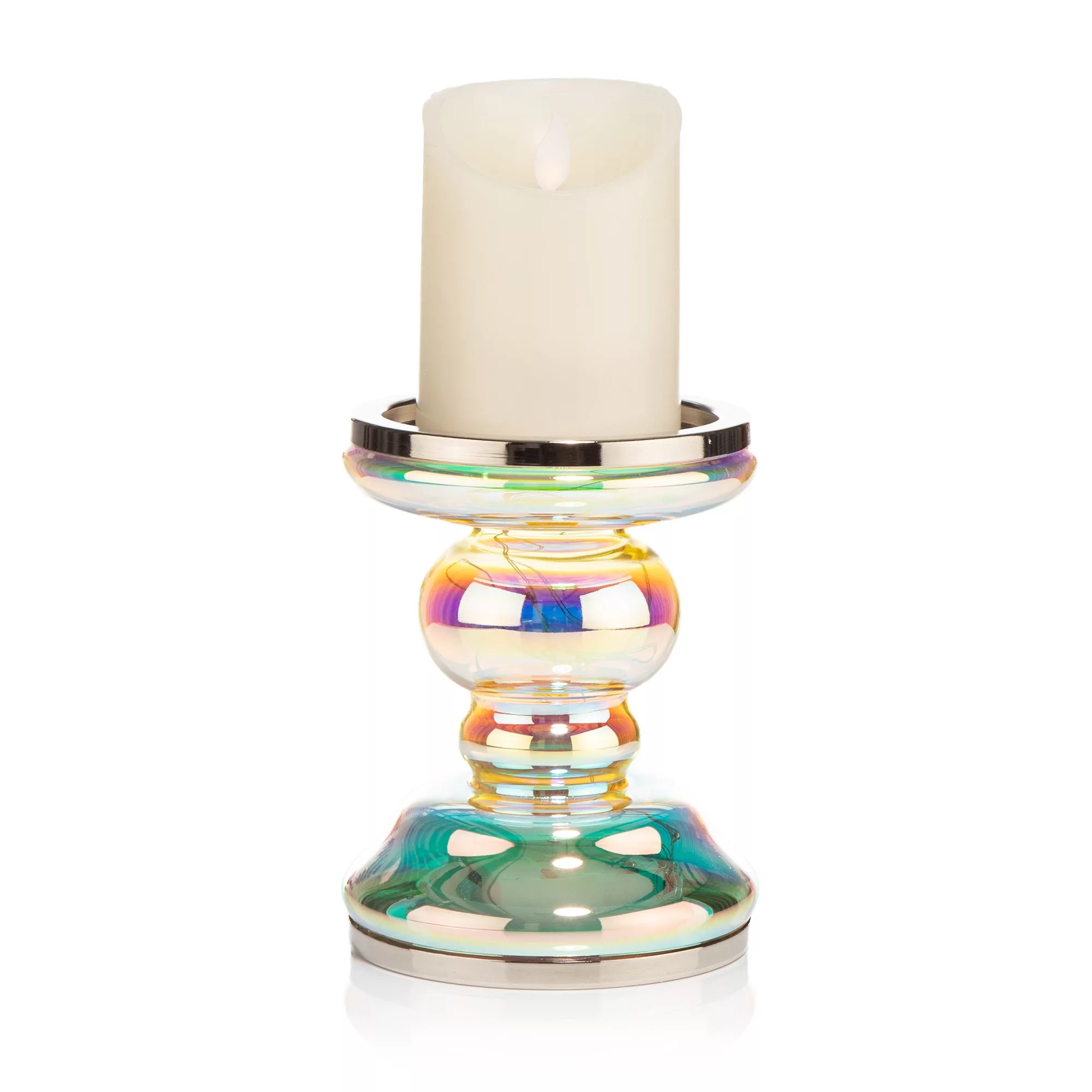 ELAMBIA LEDKerze inkl. beleuchtetem Kerzenhalter Timer, Höhe ca.25,5cm QVC.de