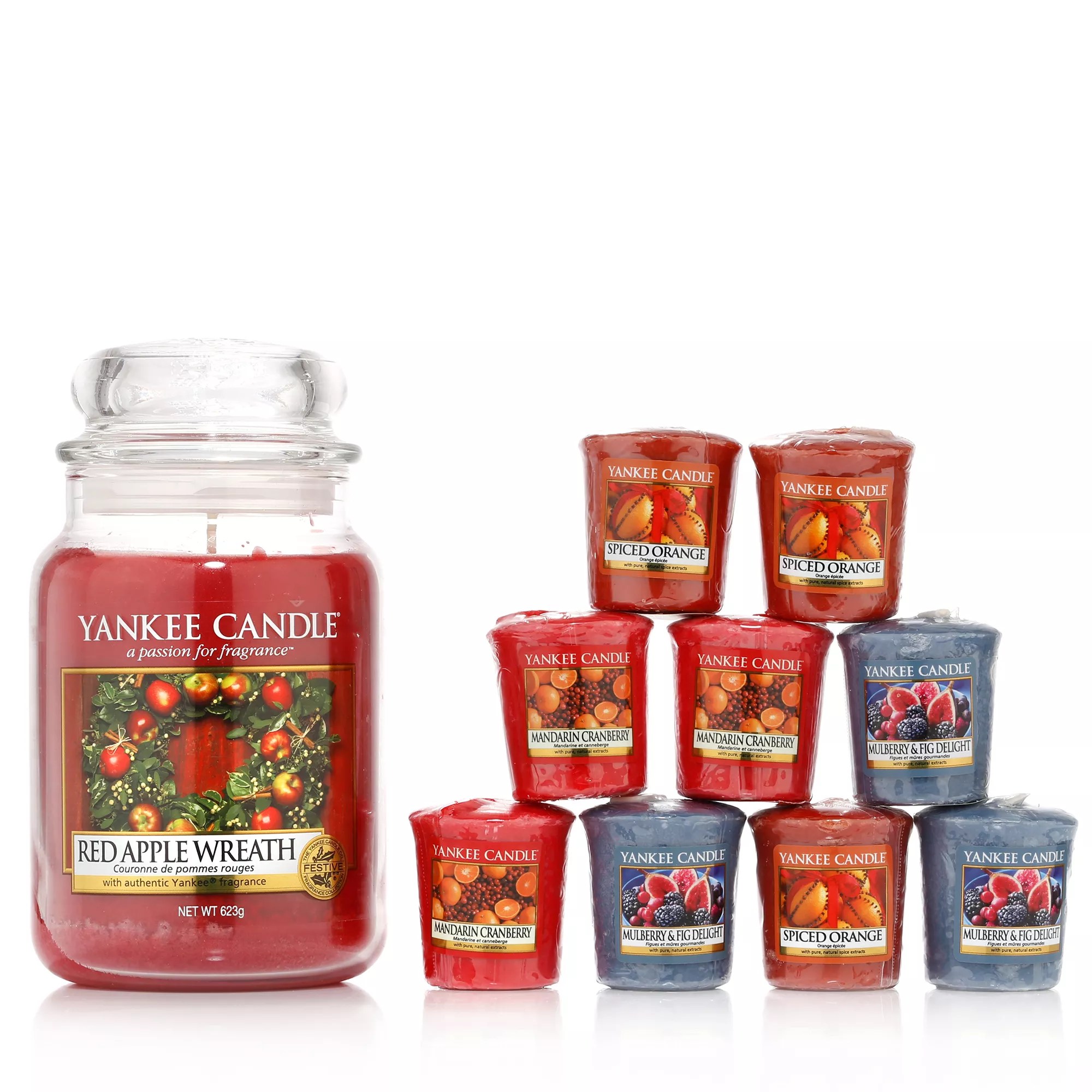 YANKEE CANDLE® DuftkerzenSet Winterdüfte 1 Large Jar & 9 Votivkerzen