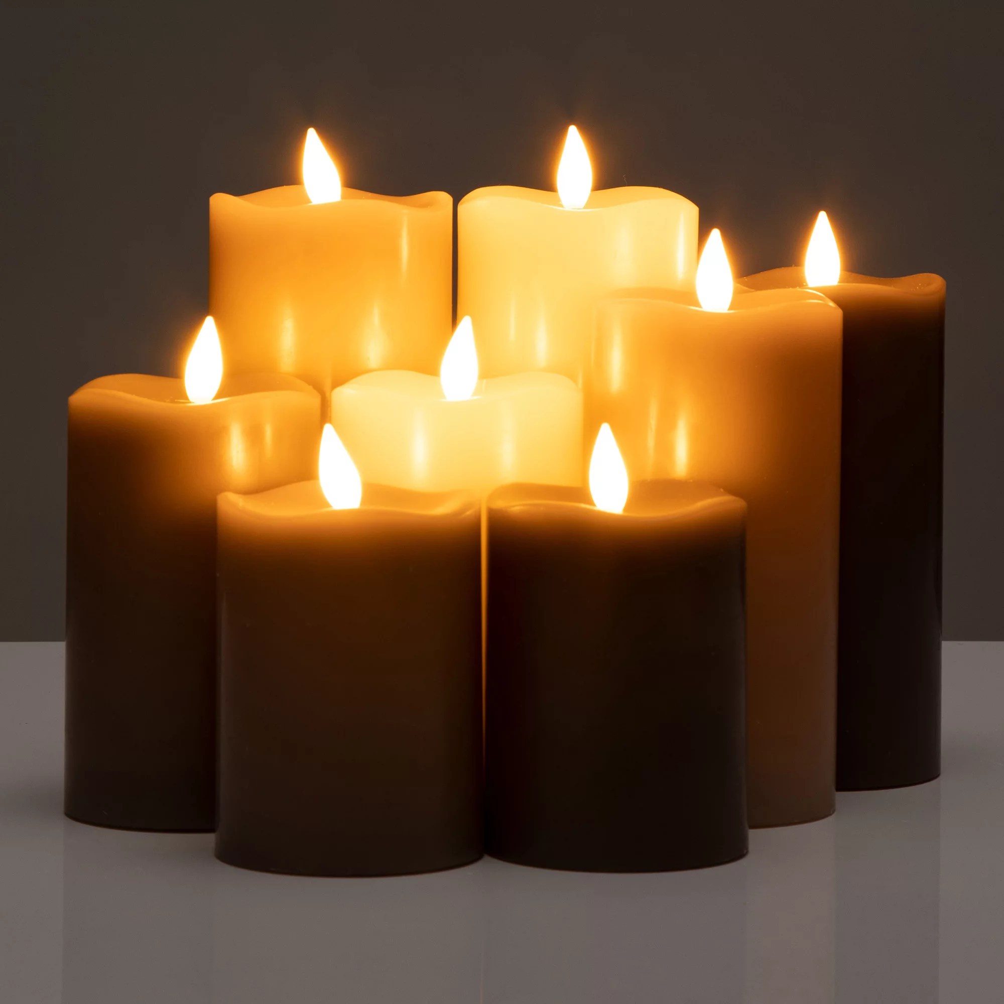 ELAMBIA 8 LEDKerzen Farbmix Flamme Luma 5hTimerfunktion QVC.de