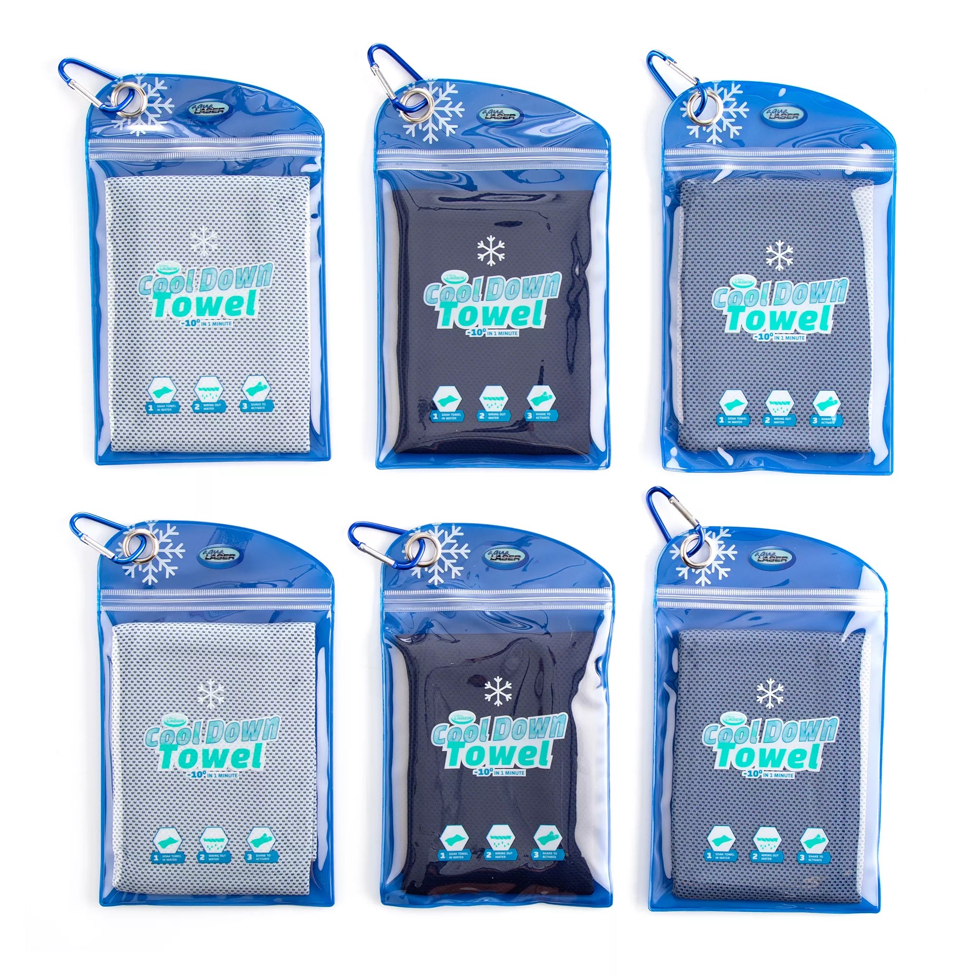 COOL DOWN TOWEL kühlende Tücher Polybag verschließbar 90x30cm 6 Stück