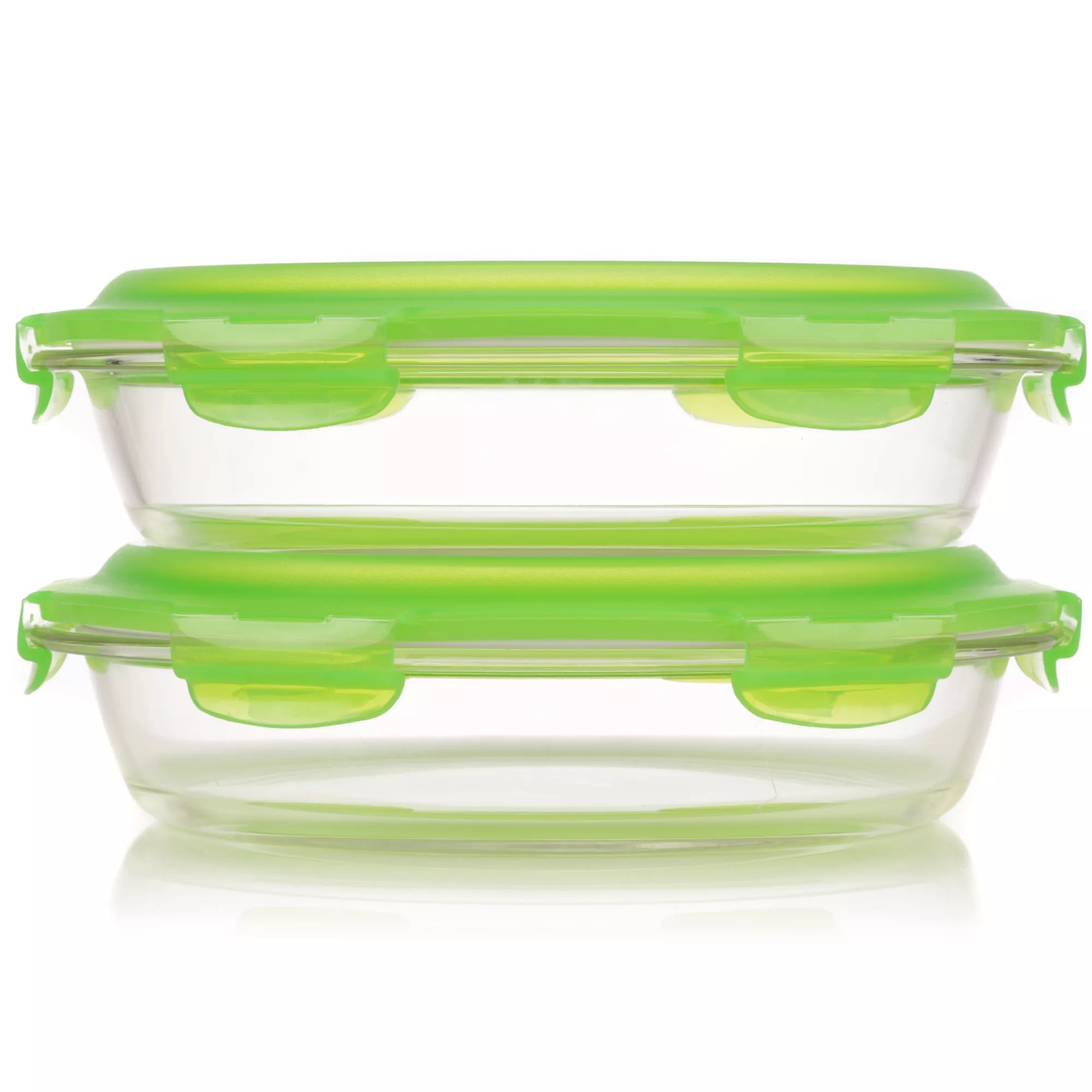 LocknLock 2 Auflaufformen Borosilikatglas inkl. Deckel Ø 28cm, 1,6l