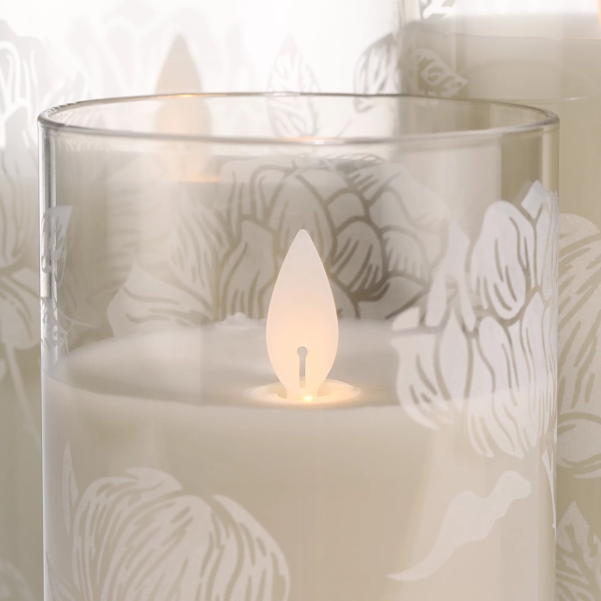 BWare ELAMBIA 3 LEDKerzen im Glas mit Gravur Höhe 13, 15 & 18cm QVC.de