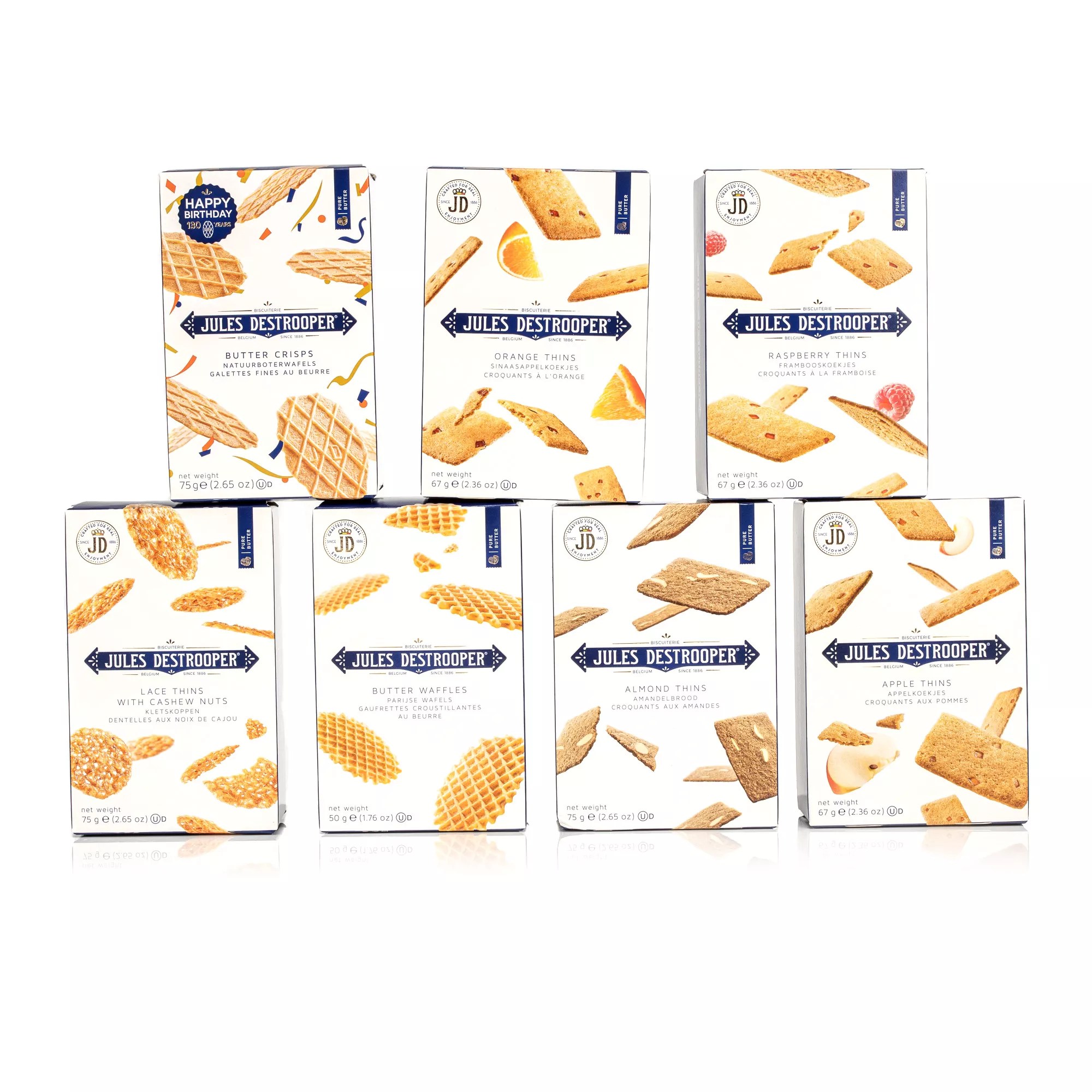 JULES DESTROOPER Snacks Gebäckauswahl 7 Packungen Inhalt 476g QVC.de