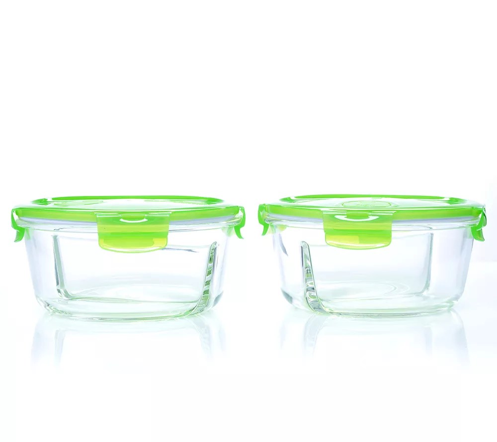 BWare LocknLock 2 GlasSchüsseln Borosilikatglas mit Trennwand QVC.de