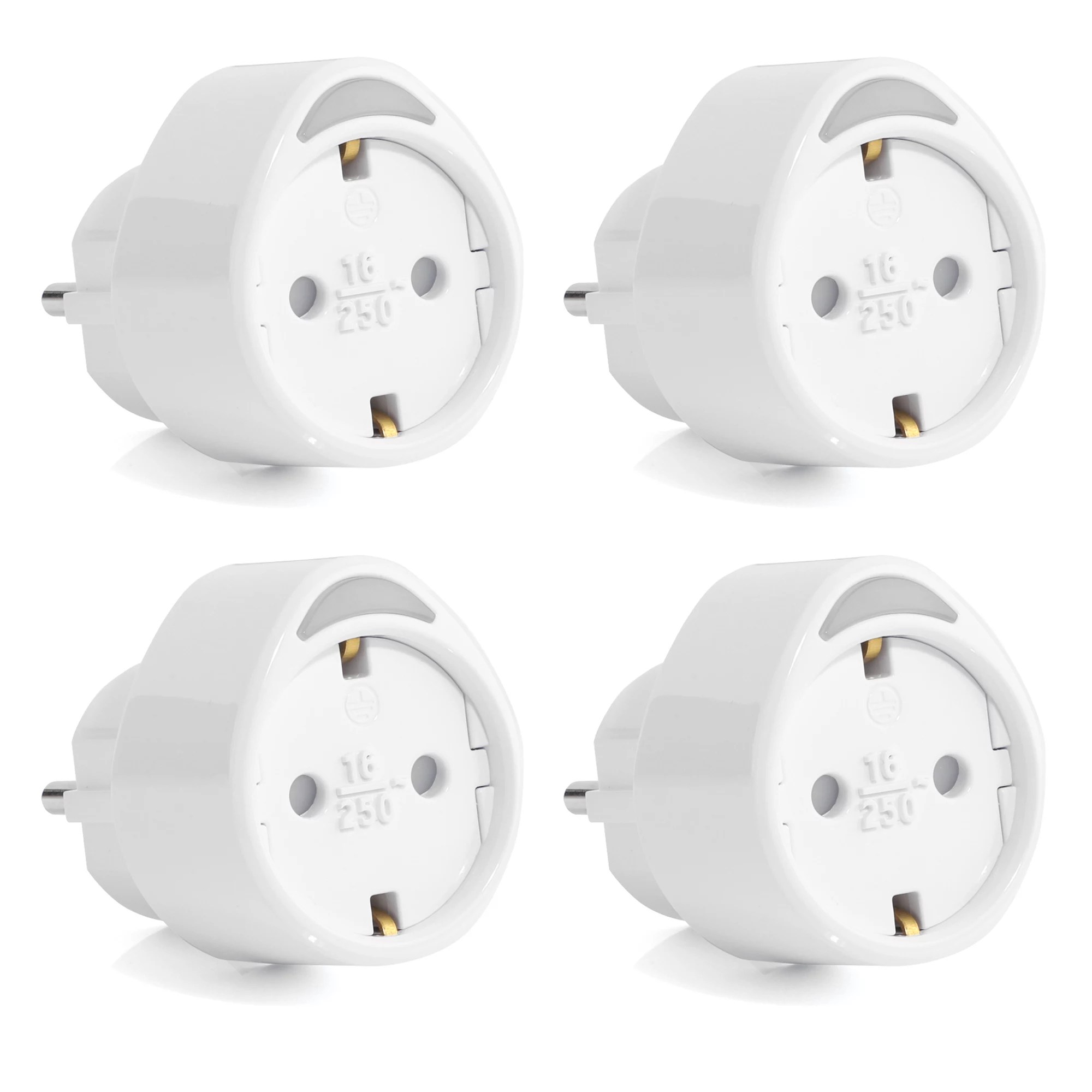 ONE TOUCH Steckeradapter mit Auswurfhilfe Bauart TÜV geprüft 4 Stück QVC.de