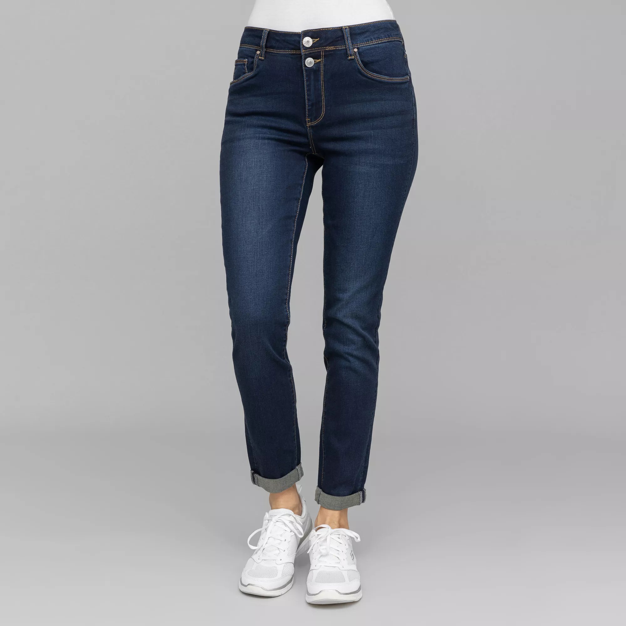 BWare DINE 'N' DANCE Jeanshose Salsa Zierknöpfe knöchellang QVC.de