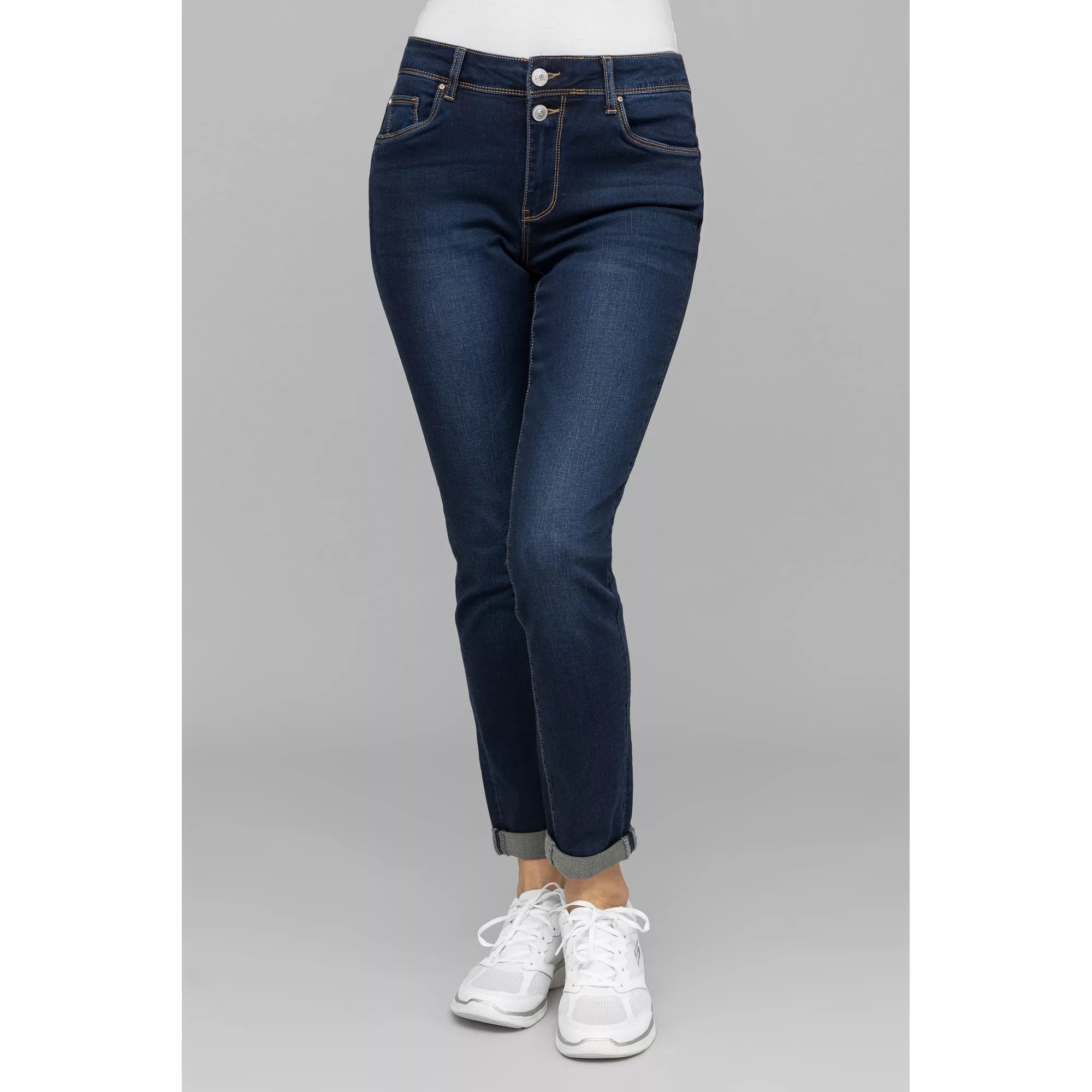 BWare DINE 'N' DANCE Jeanshose Salsa Zierknöpfe knöchellang QVC.de