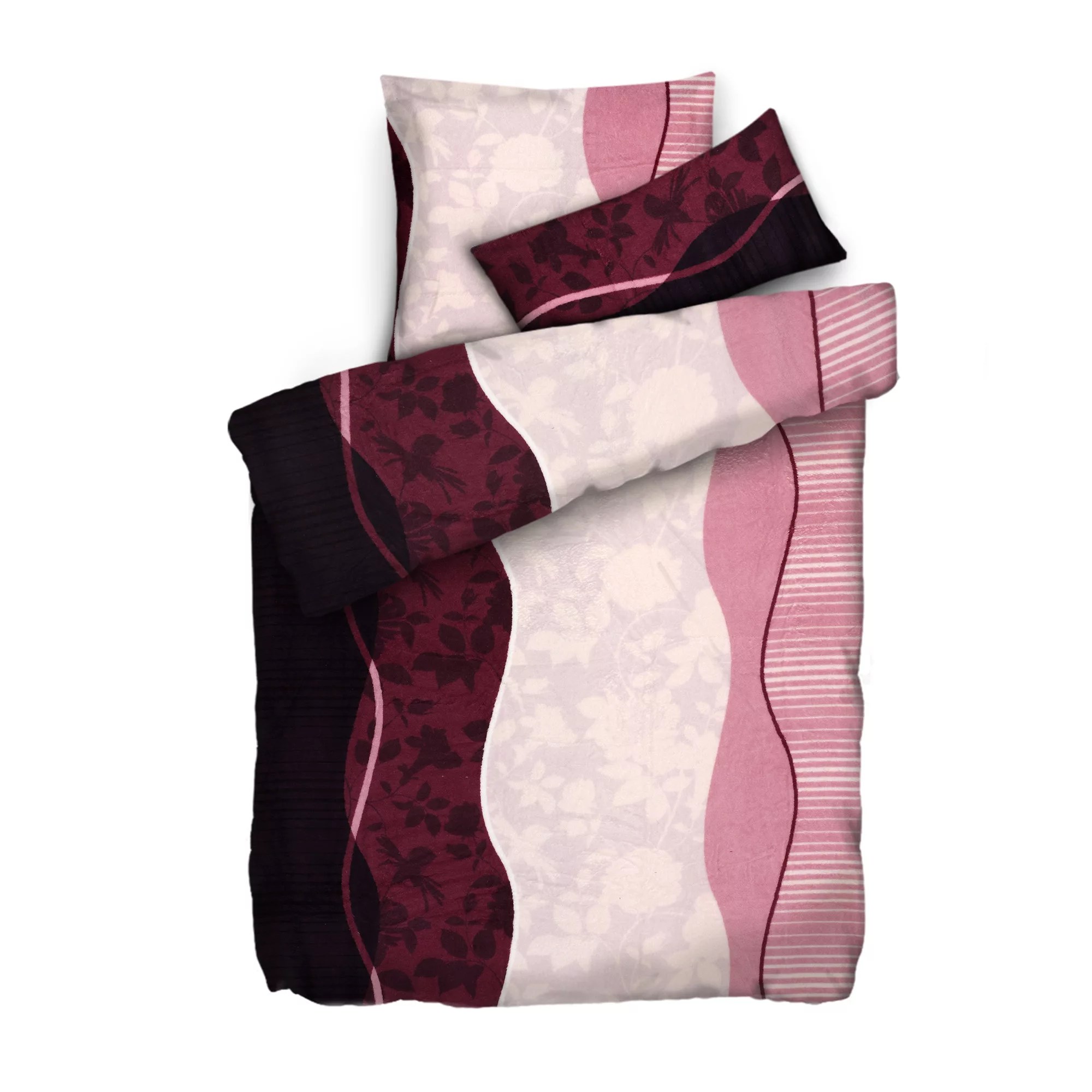 BADIZIO Bettwäsche BlumenWelle Mikrofaser Plüsch Einzelbett, 3tlg