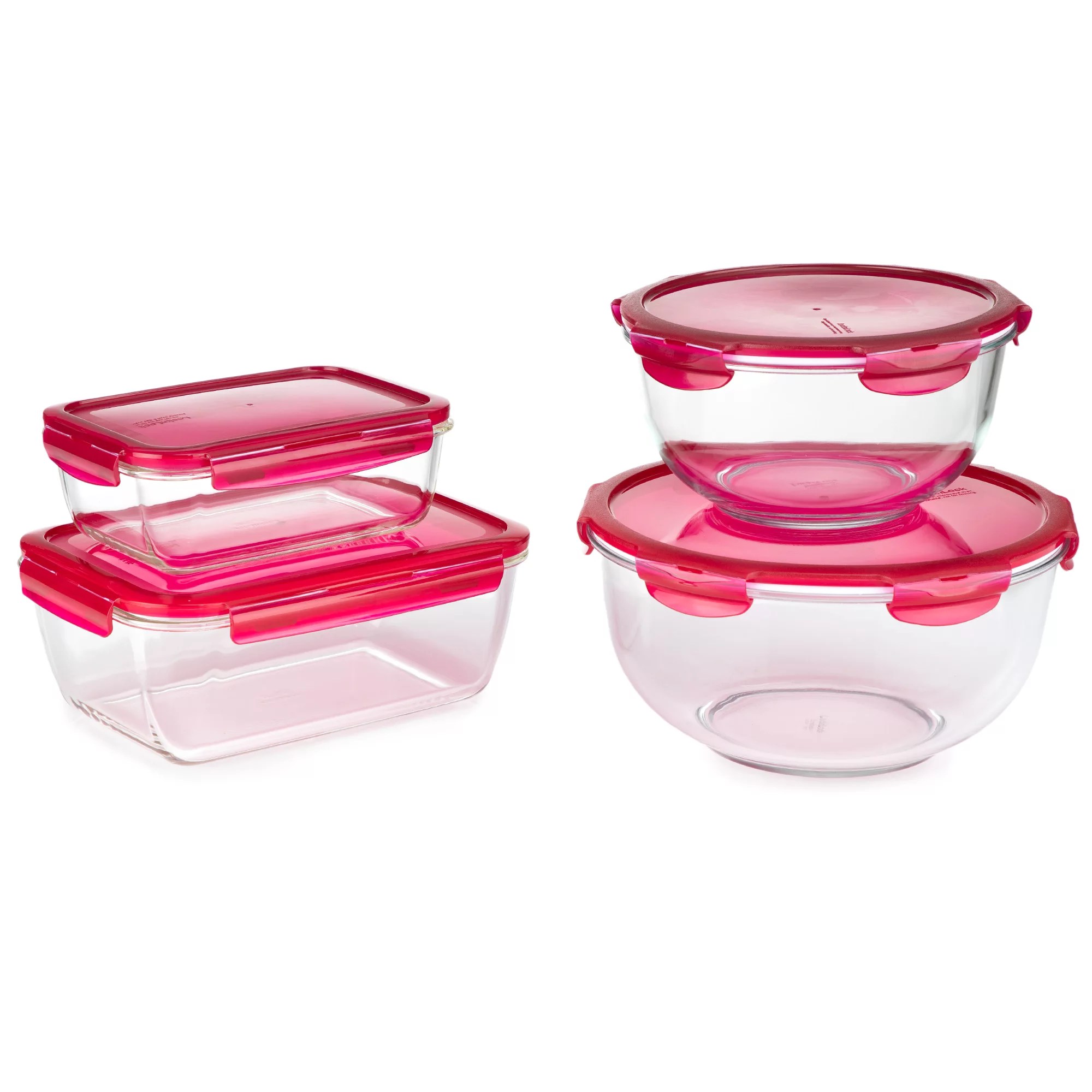 LocknLock Dosen & SchüsselSet Borosilikatglas nestbar 1,354,4l, 4tlg