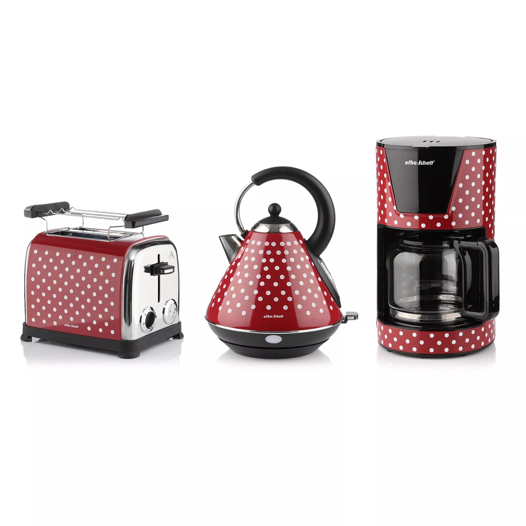 EFBESCHOTT® Retro FrühstücksSet Wasserkocher, Toaster