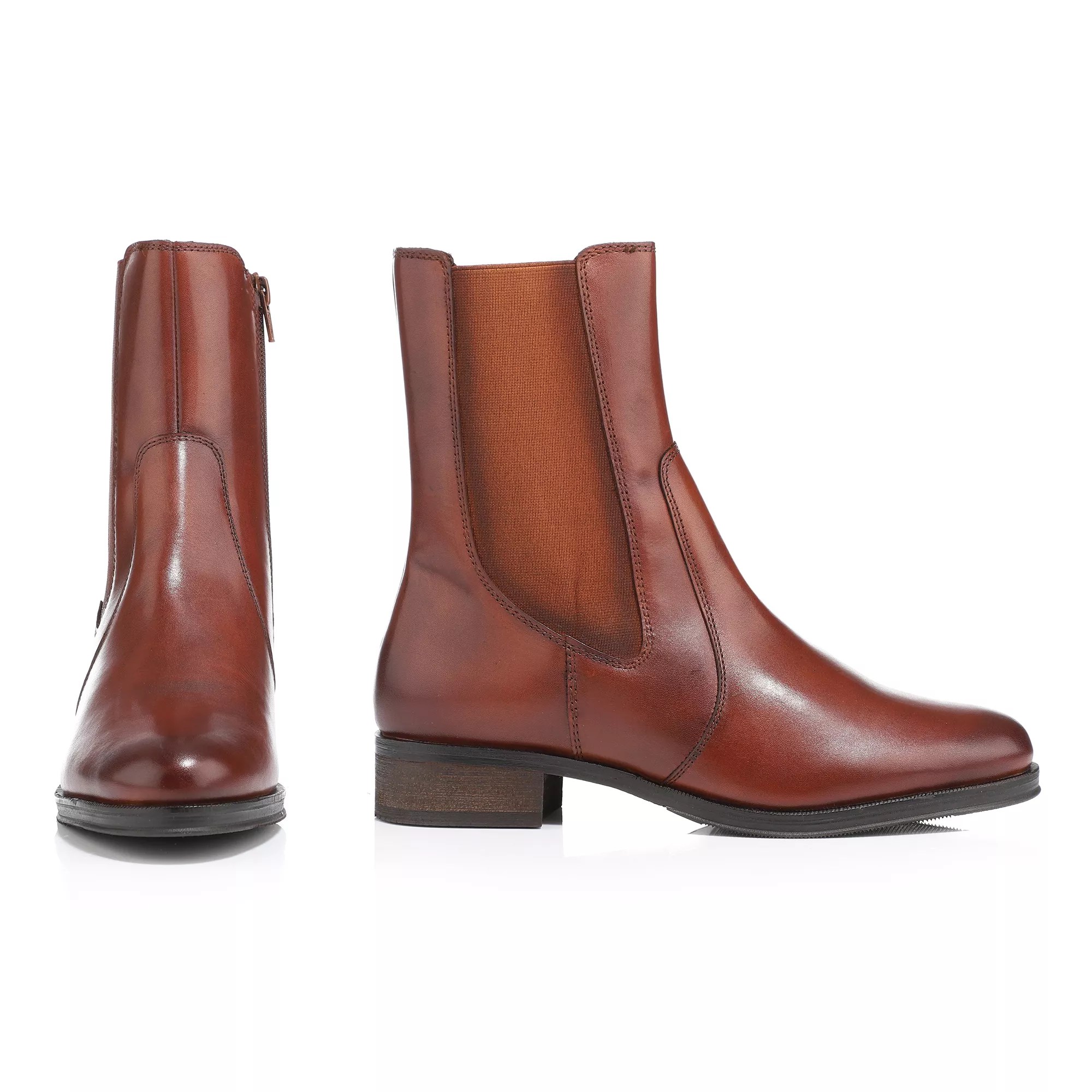 BWare VIA MILANO Damen Chelsea Boot Leder Reißverschluss QVC.de