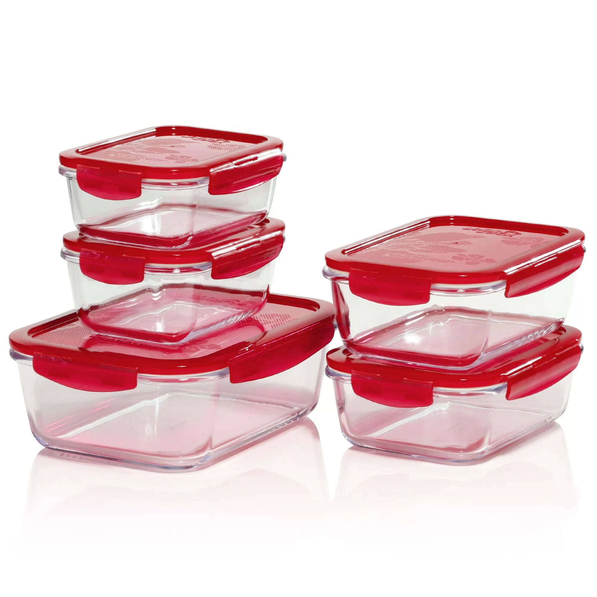 BWare LOCK&LOCK Vorratsdosen Borosilikatglas 630ml2l, 5 Dosen QVC.de