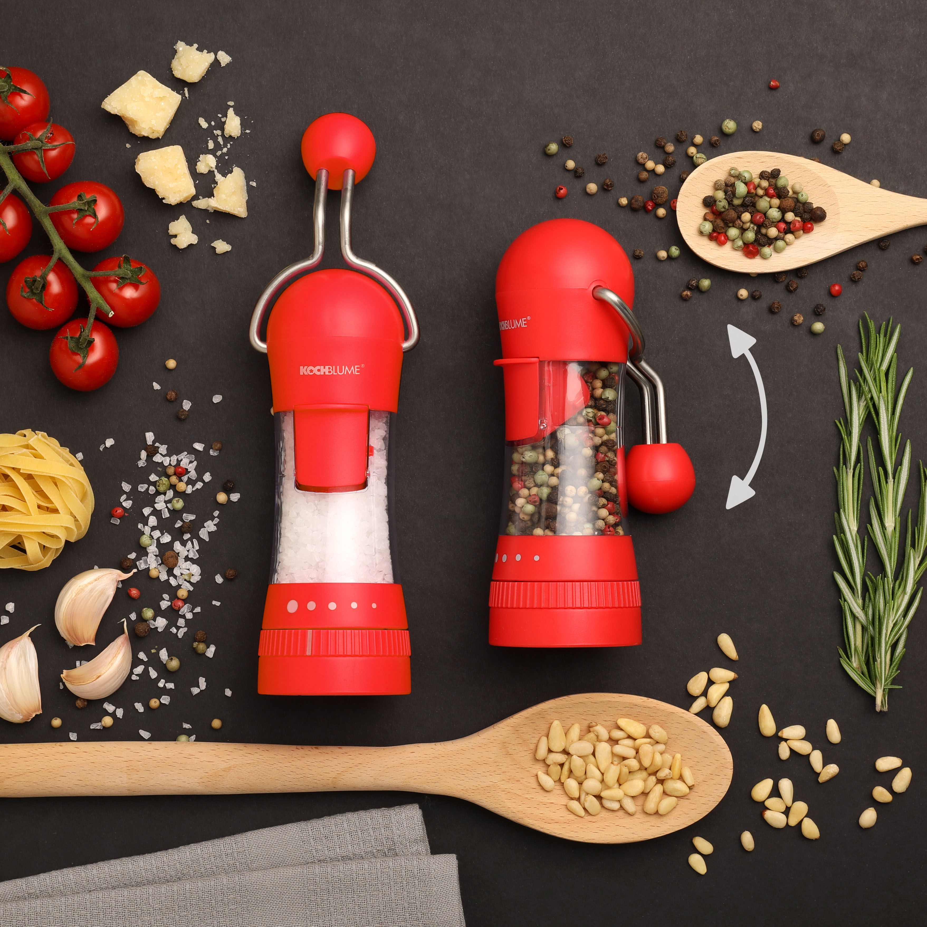 KOCHBLUME® Gewürzmühlen 5 verstellbare Mahlgrade 2 Stück QVC.de