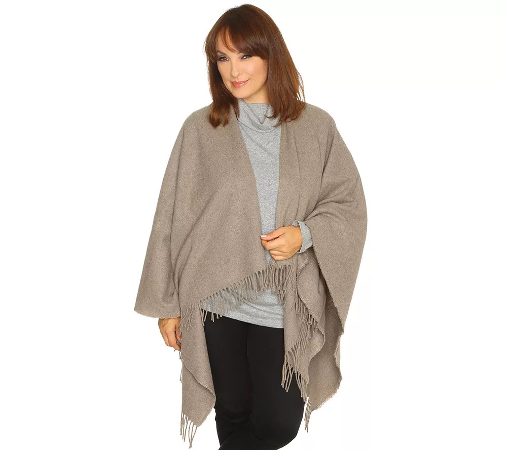 BWare PER LEI Poncho offene Front Fransen QVC.de