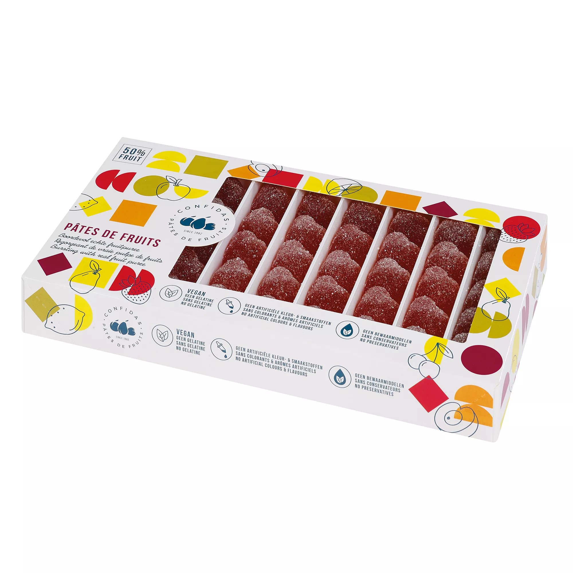 CONFIDAS PÂTES DE FRUITS Herzen 50 Fruchtanteil Inhalt 1000g QVC.de