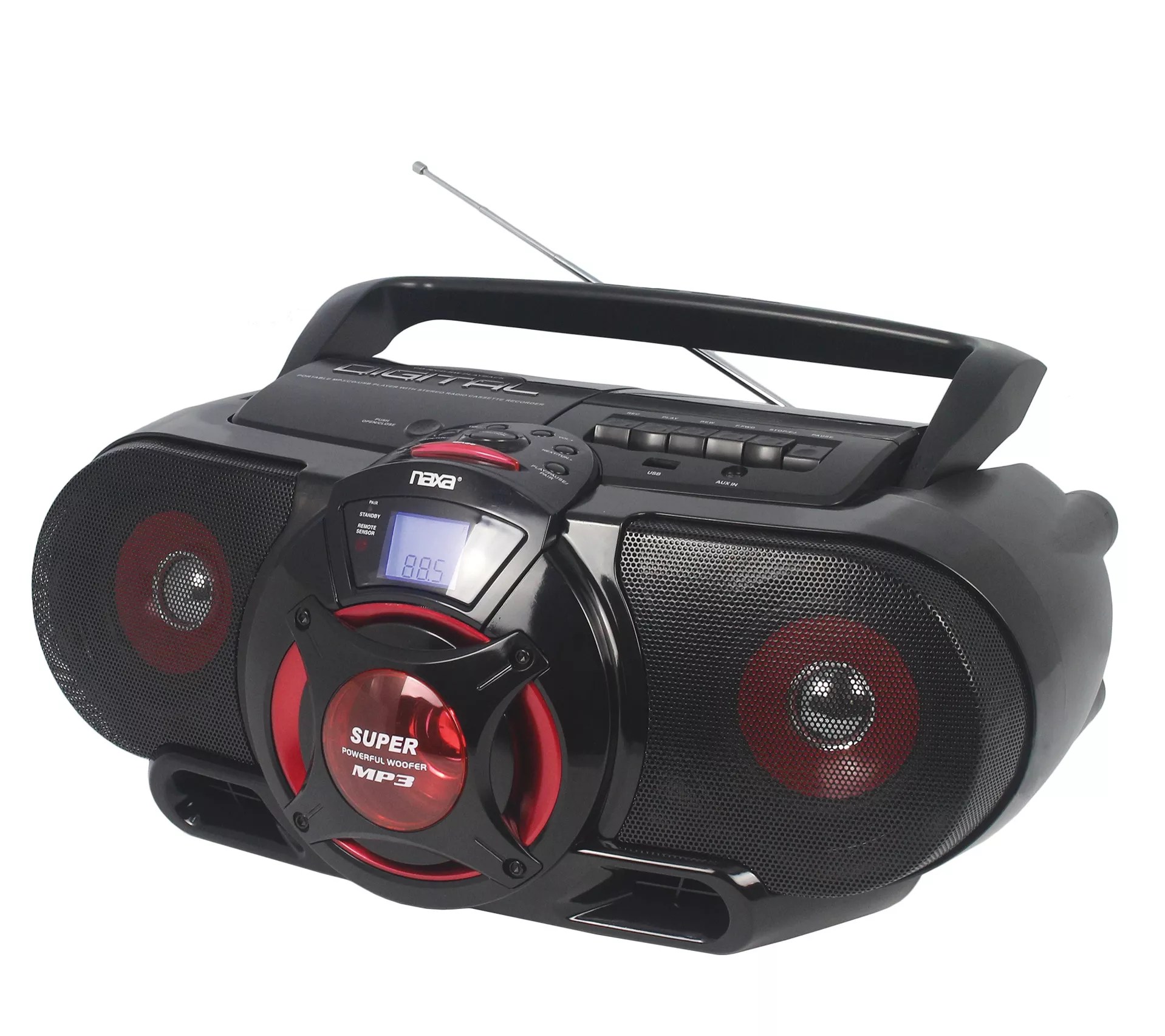 Naxa Portable Bluetooth MP3/CD Boombox with Cassette Player - QVC.com