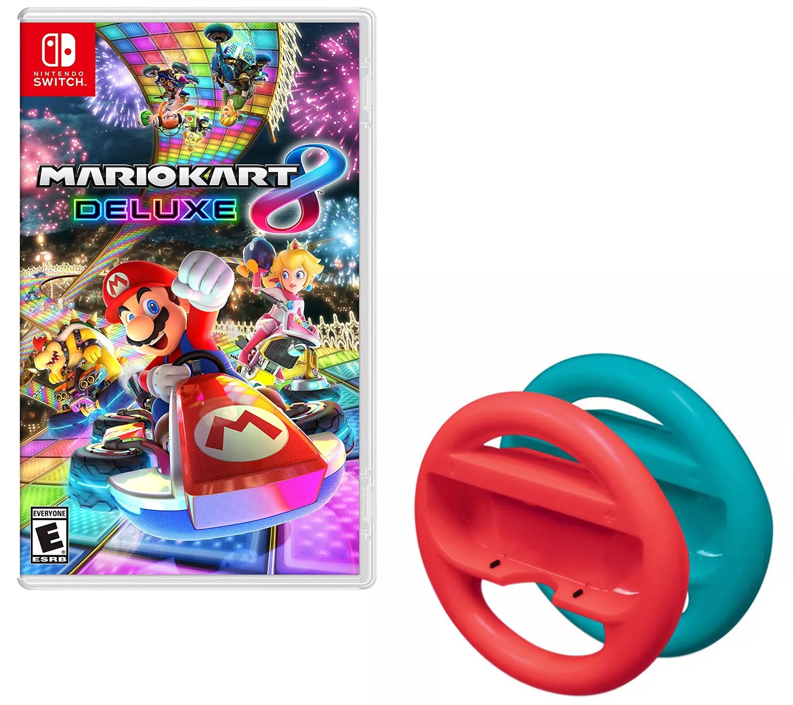 Mario Kart 8 Deluxe w/ S/2 Steering Wheels Nintendo Switch