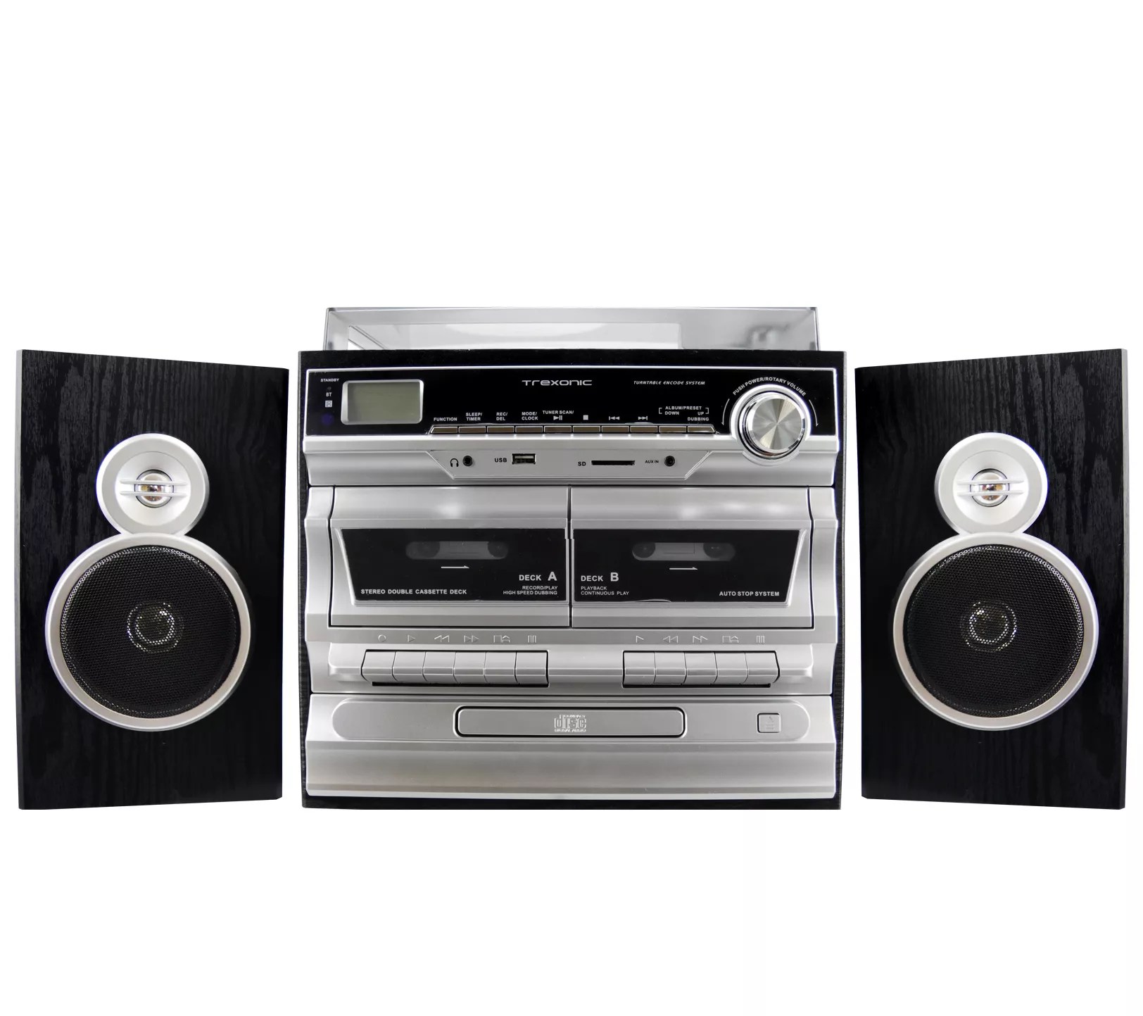 Trexonic 3Speed Turntable with CD Player and Dual Cassette