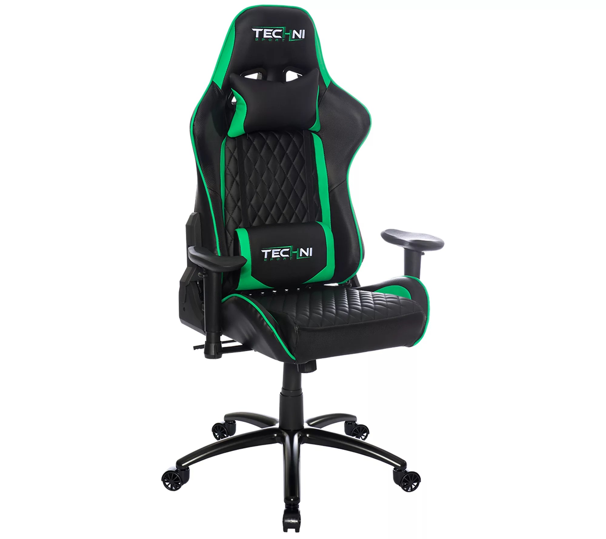 Techni Sport Ultimate Recline Green high back Gaming Chair