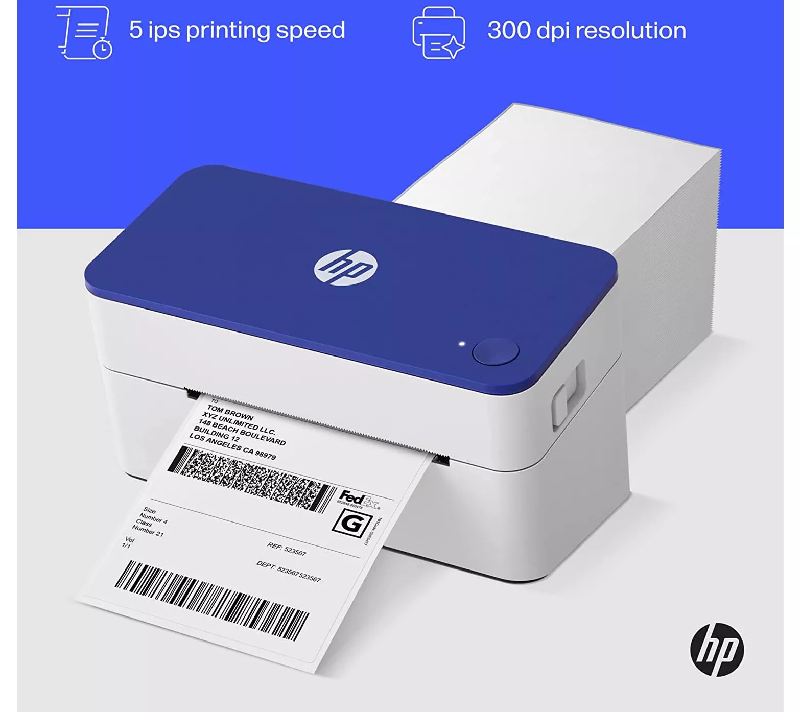 HP Thermal Label Printer, 4x6 Compact Label Printer 300 DPI