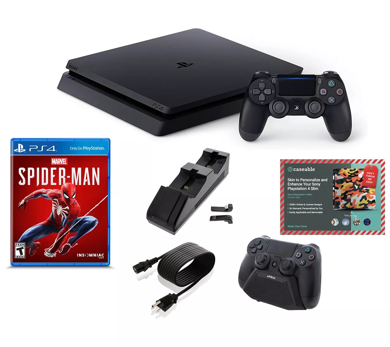 Sony PlayStation 4 Slim with Spiderman and Accessories