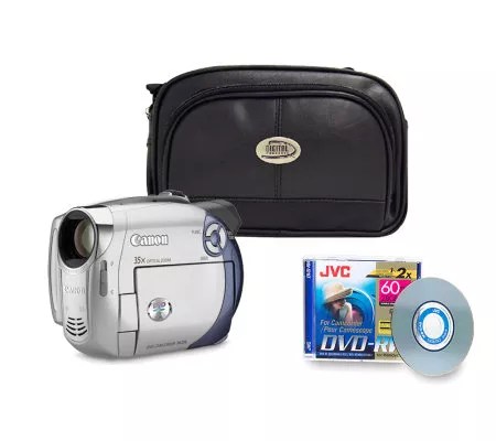 Canon DC210 DVD Camcorder with Case and Blank DVD-R - QVC.com
