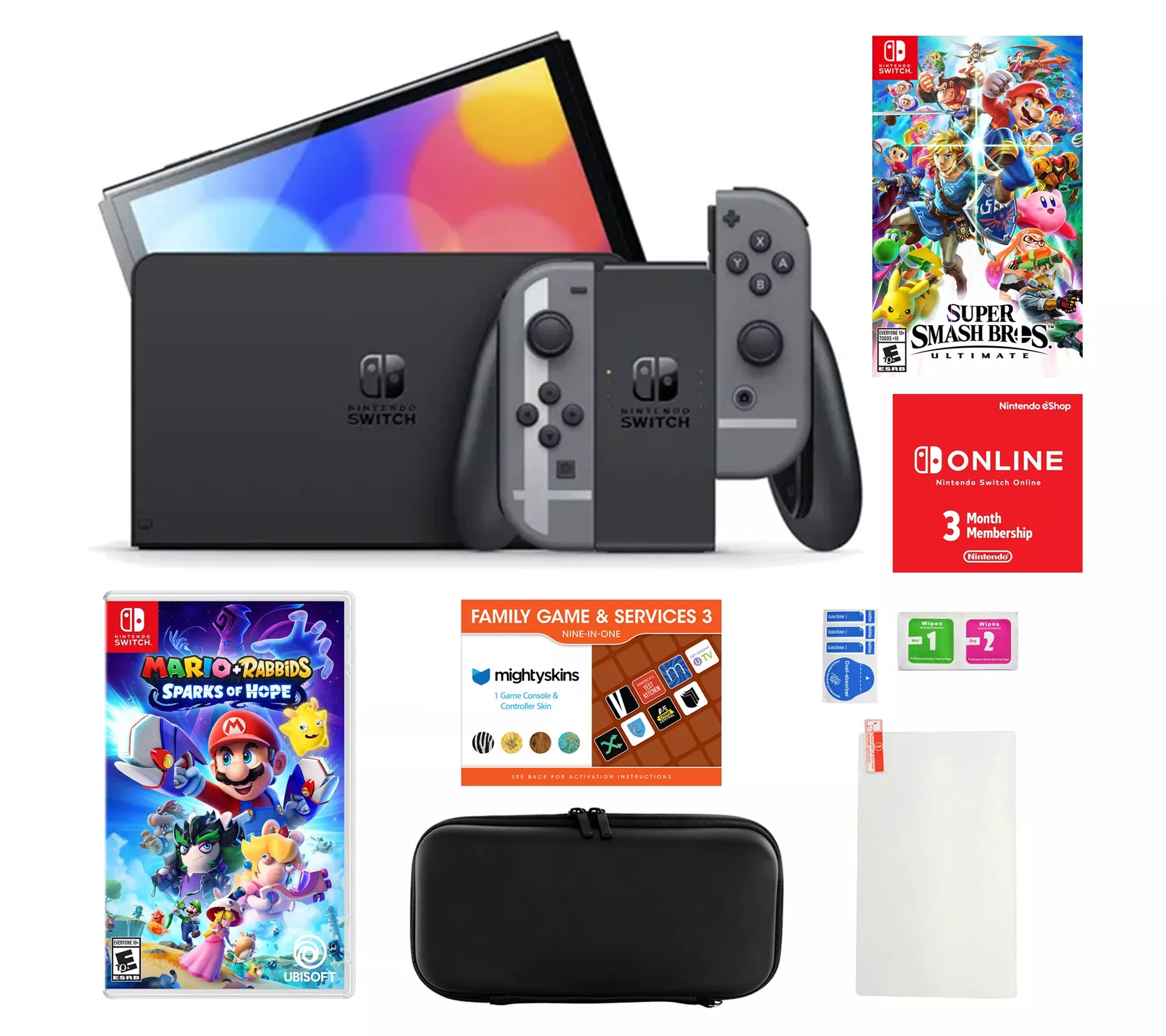 Nintendo Switch OLED Super Smash Console w/ Acc & Voucher
