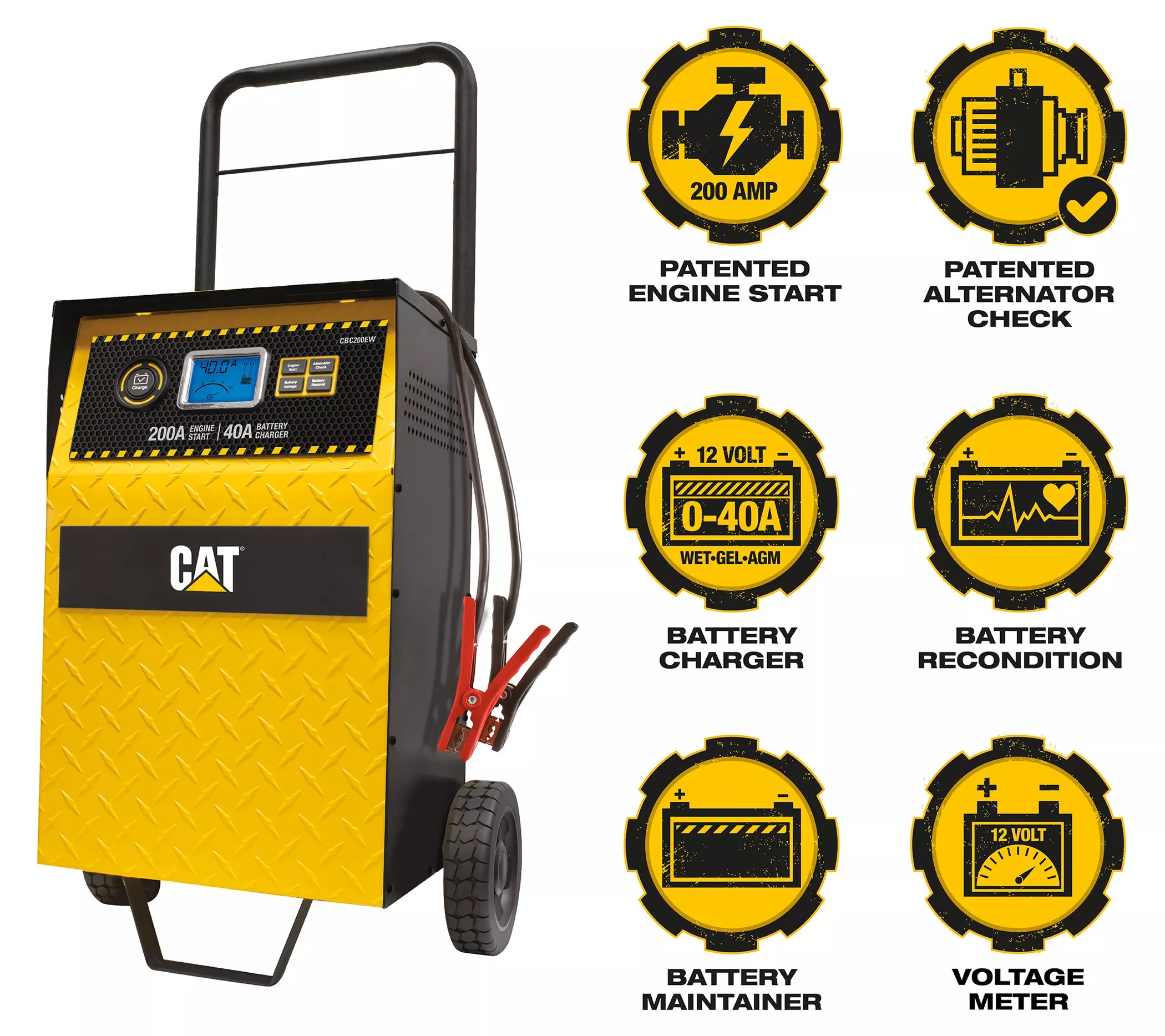 CAT CBC200EW Professional Rolling 40 Amp Battery Charger