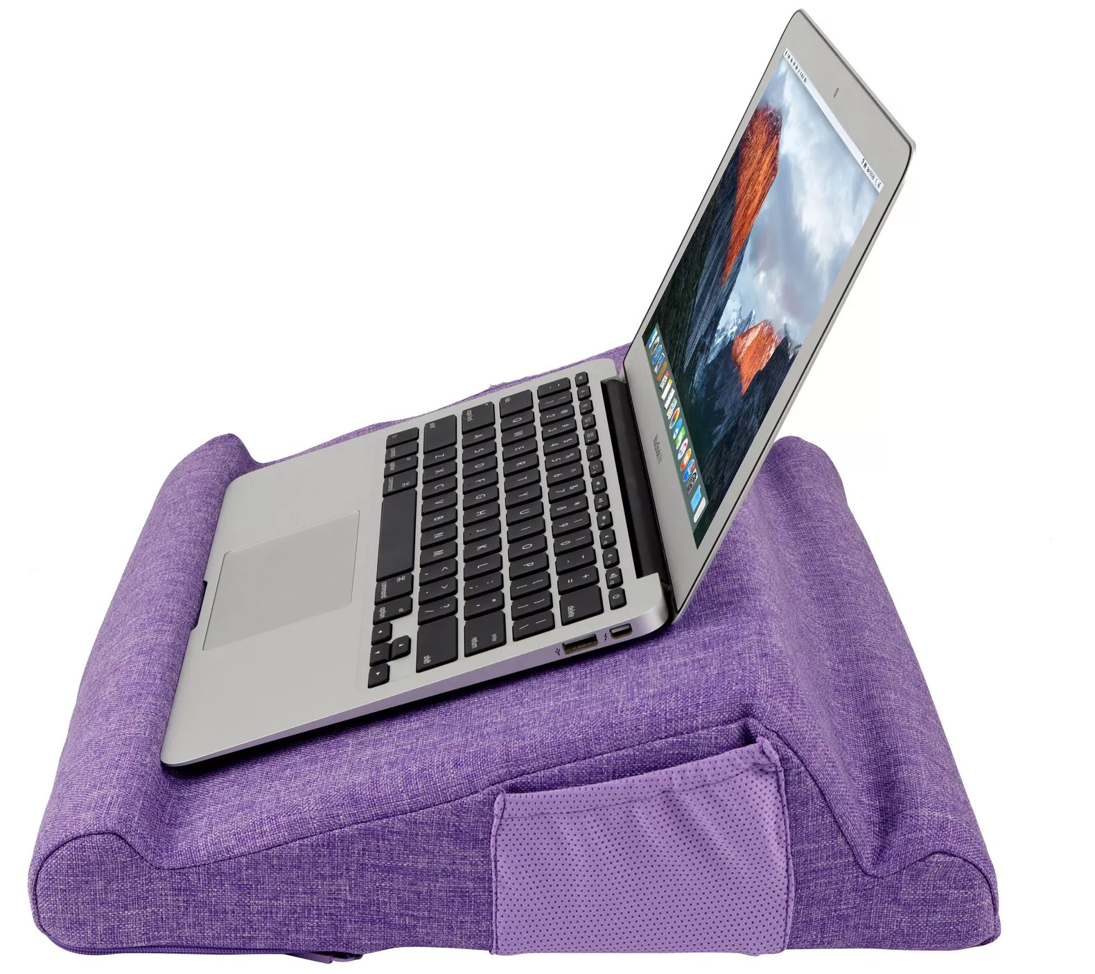 Duo Multifunctional Memory Foam Laptop Stand with 2 Pockets