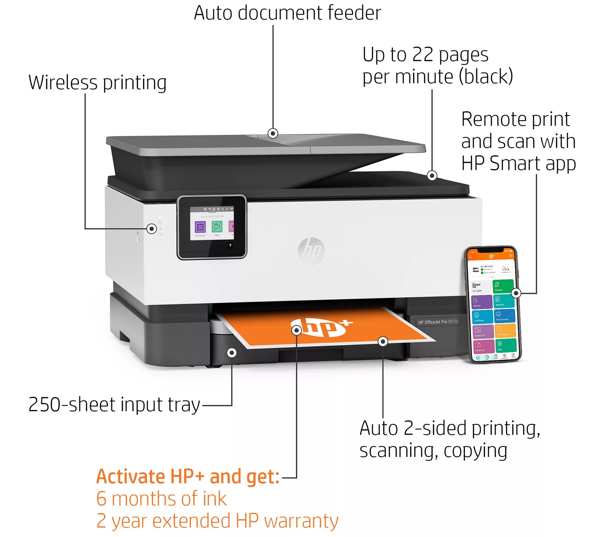 HP OfficeJet Pro 9015e AllinOne Printer