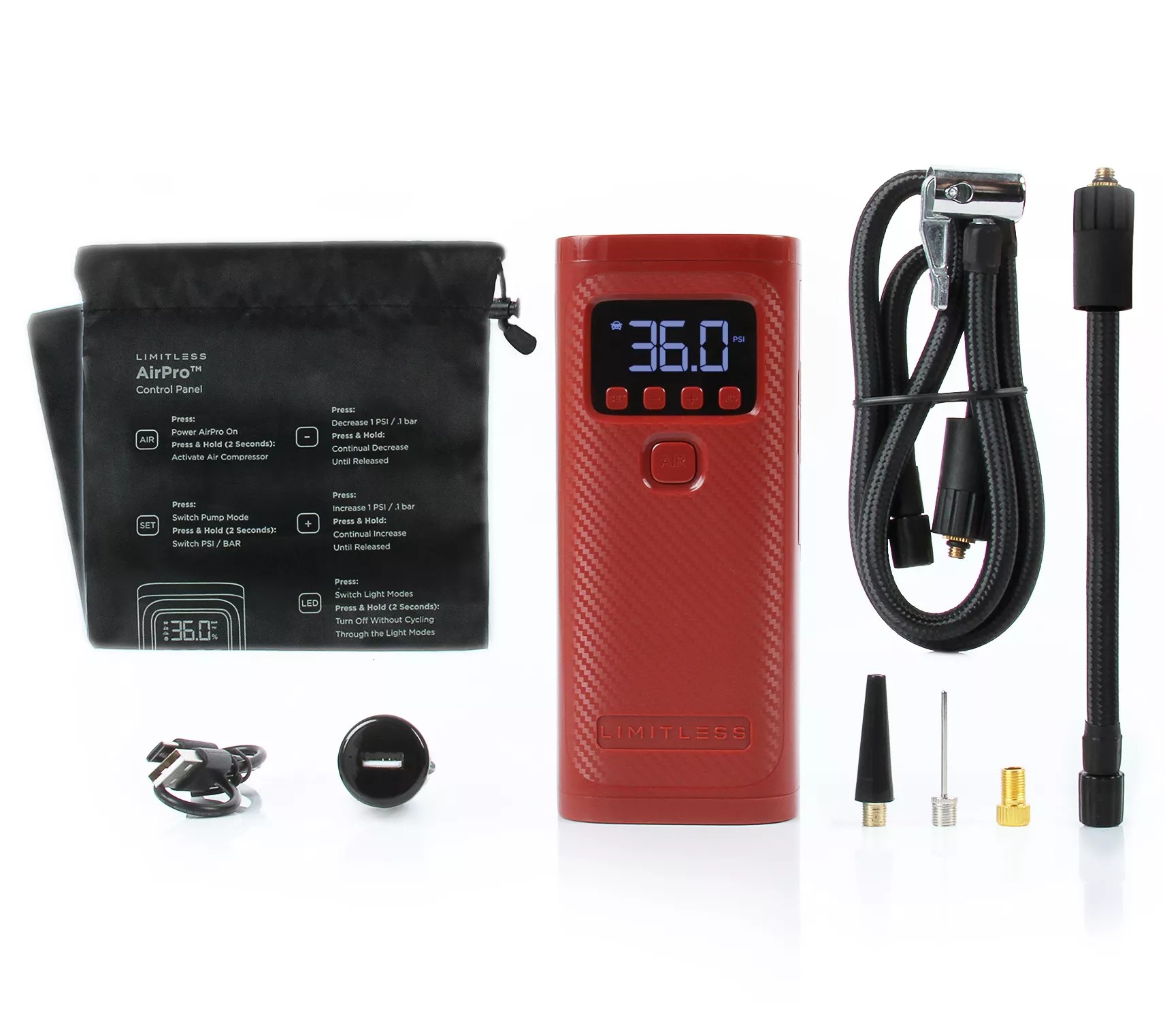 Limitless AirPro Go Portable Air Compressor & Power Bank