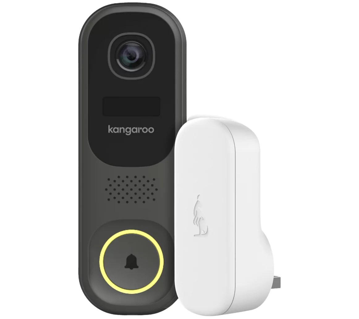 Kangaroo Video Doorbell Camera with Chime and 1yr Cam Protection