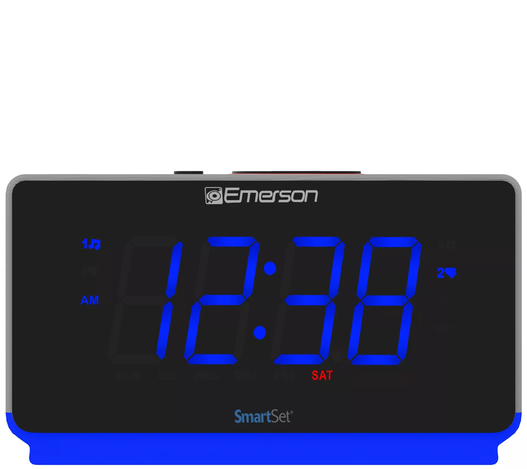 Emerson Smartset 1.4" Blue Jumbo Dual Alarm Clock Radio