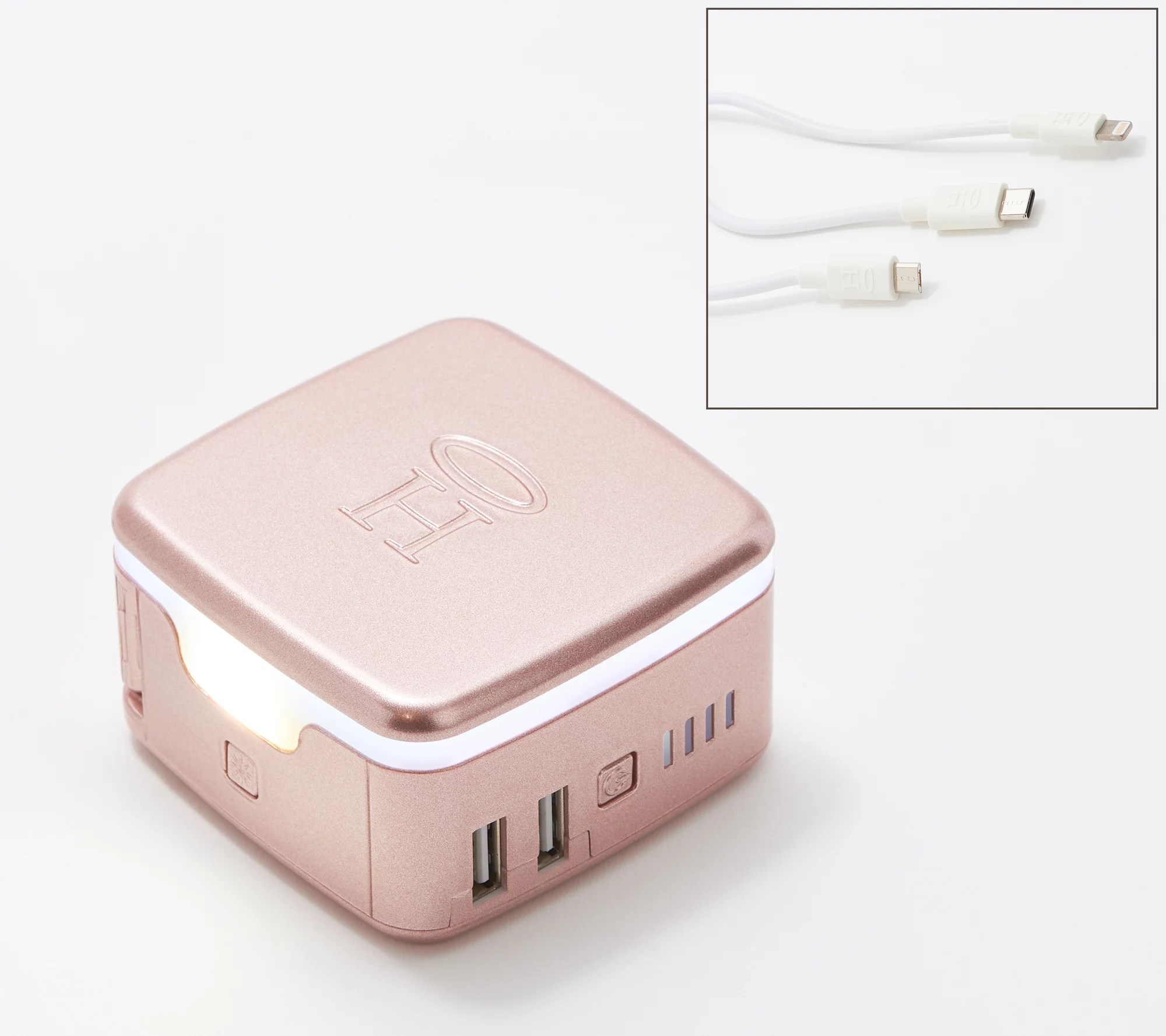 (QVC) QVC2 HALO Power Cube 5000 w/ BuiltIn Wall Plug & Car Charger