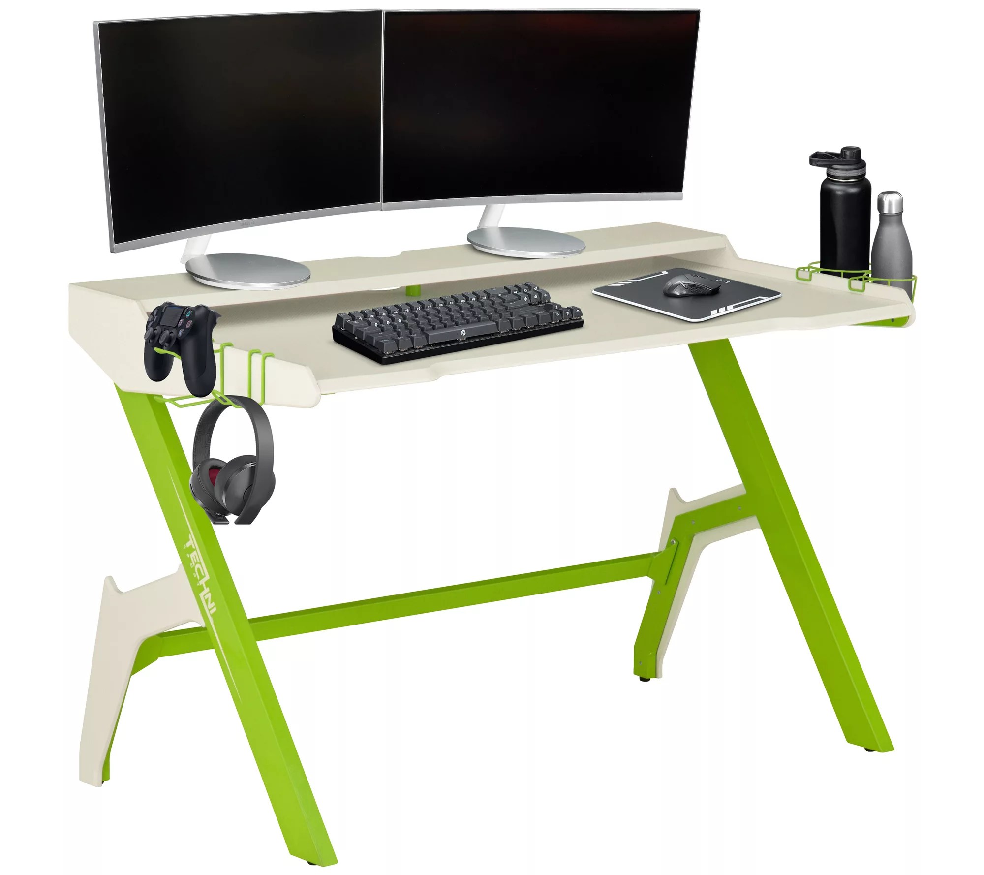 Techni Sport Ergonomic Computer Gaming Desk w/Accessories