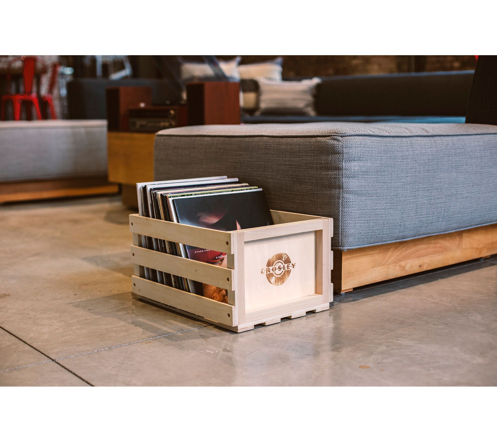 Crosley Record Storage Wood Crate