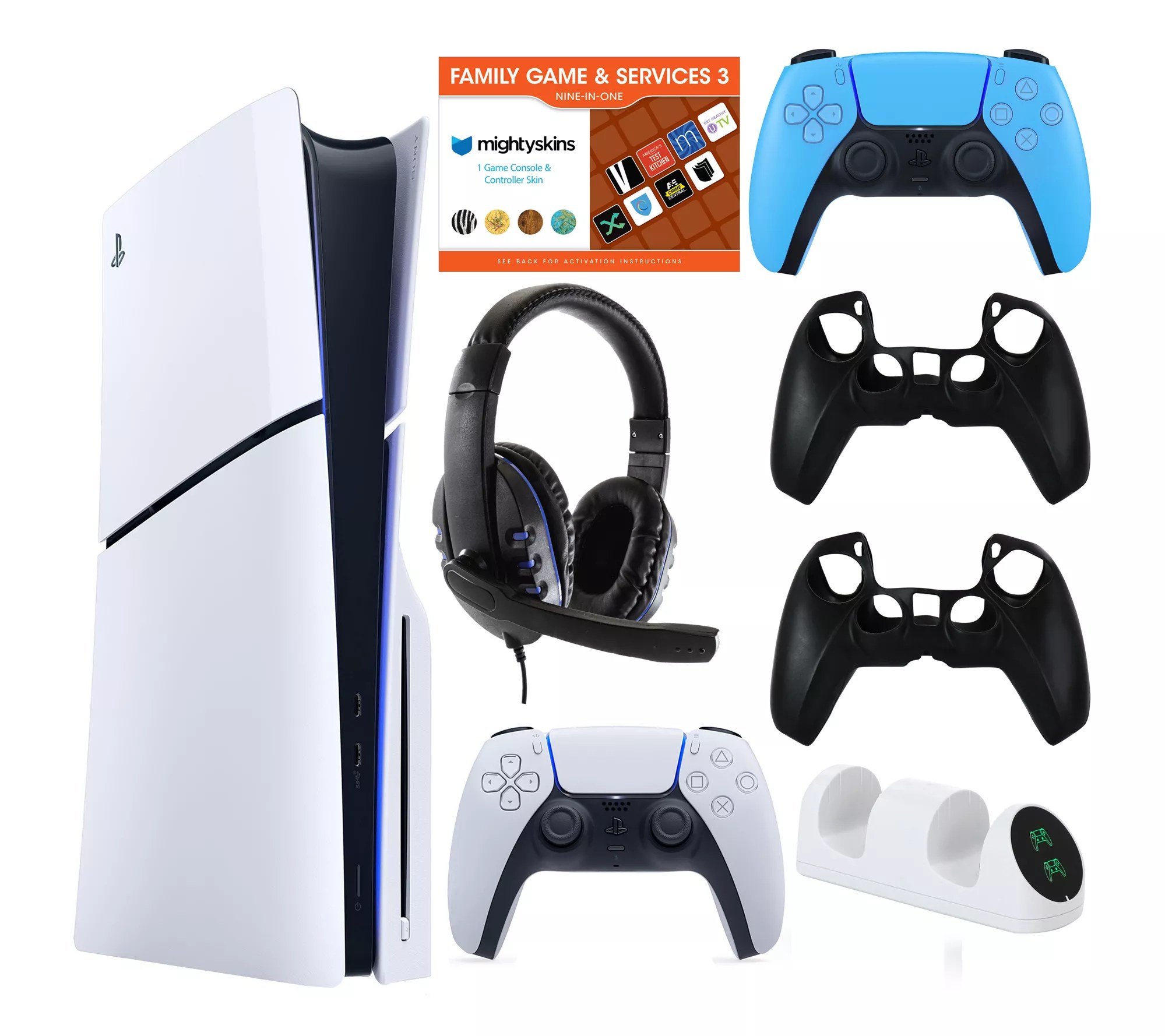 PS5 Slim Disc 1TB Console with Extra ControllerBundle