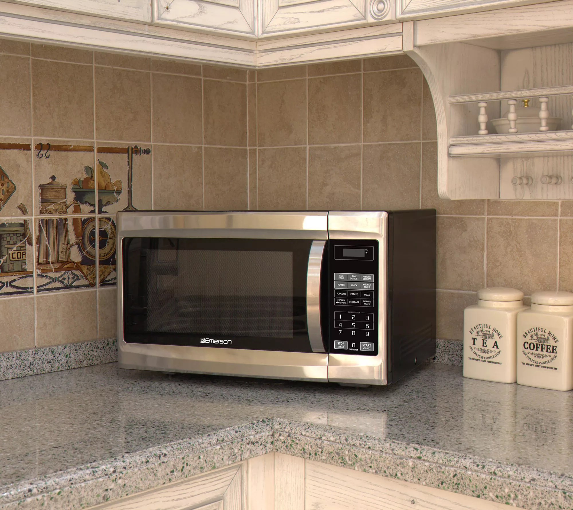 Emerson 1.3 Cubic Ft. 1000W Countertop Microwave Oven